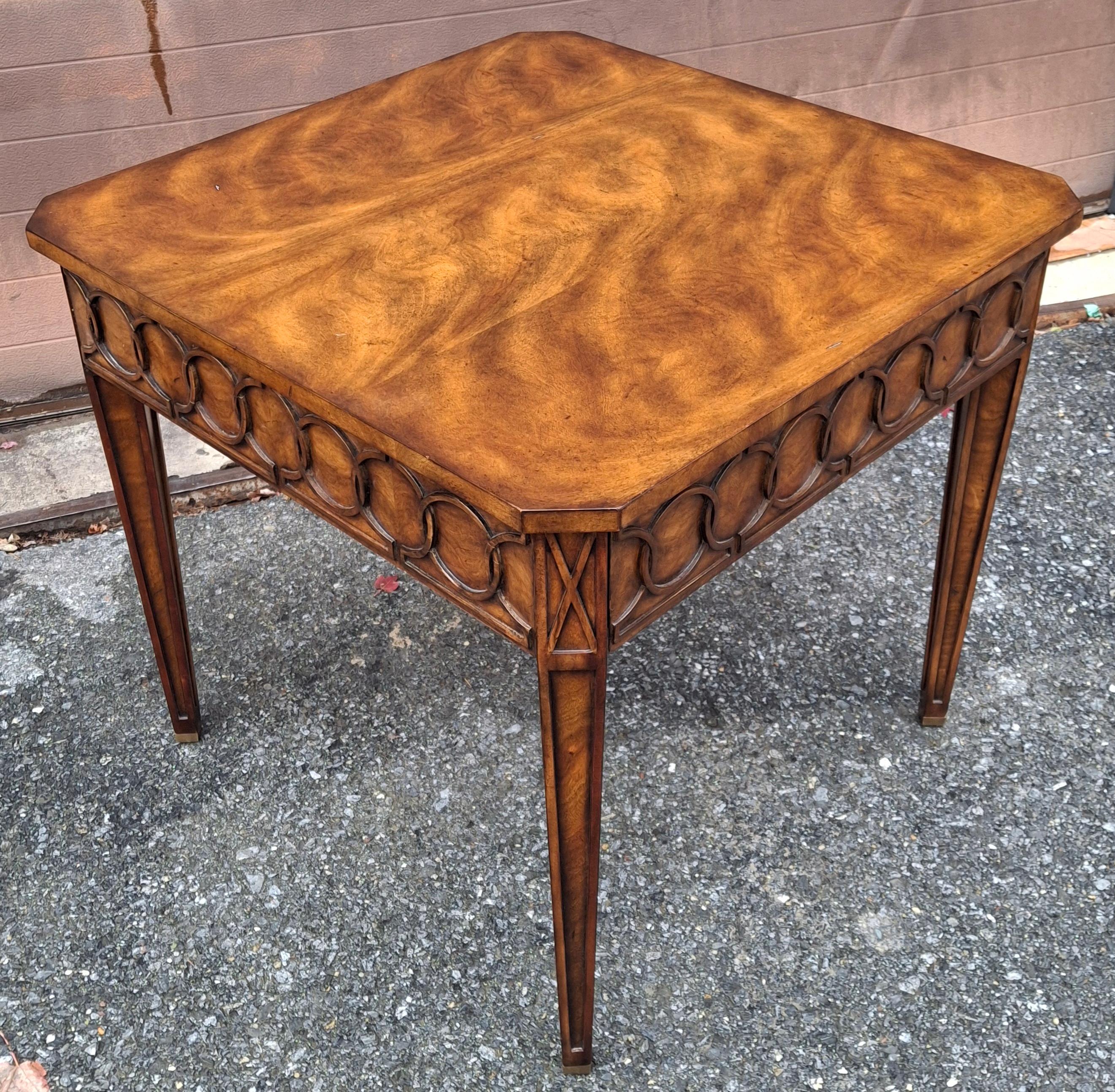Theodore Alexander Georgian Style Fruitwood Single Drawer Side Table For Sale 2