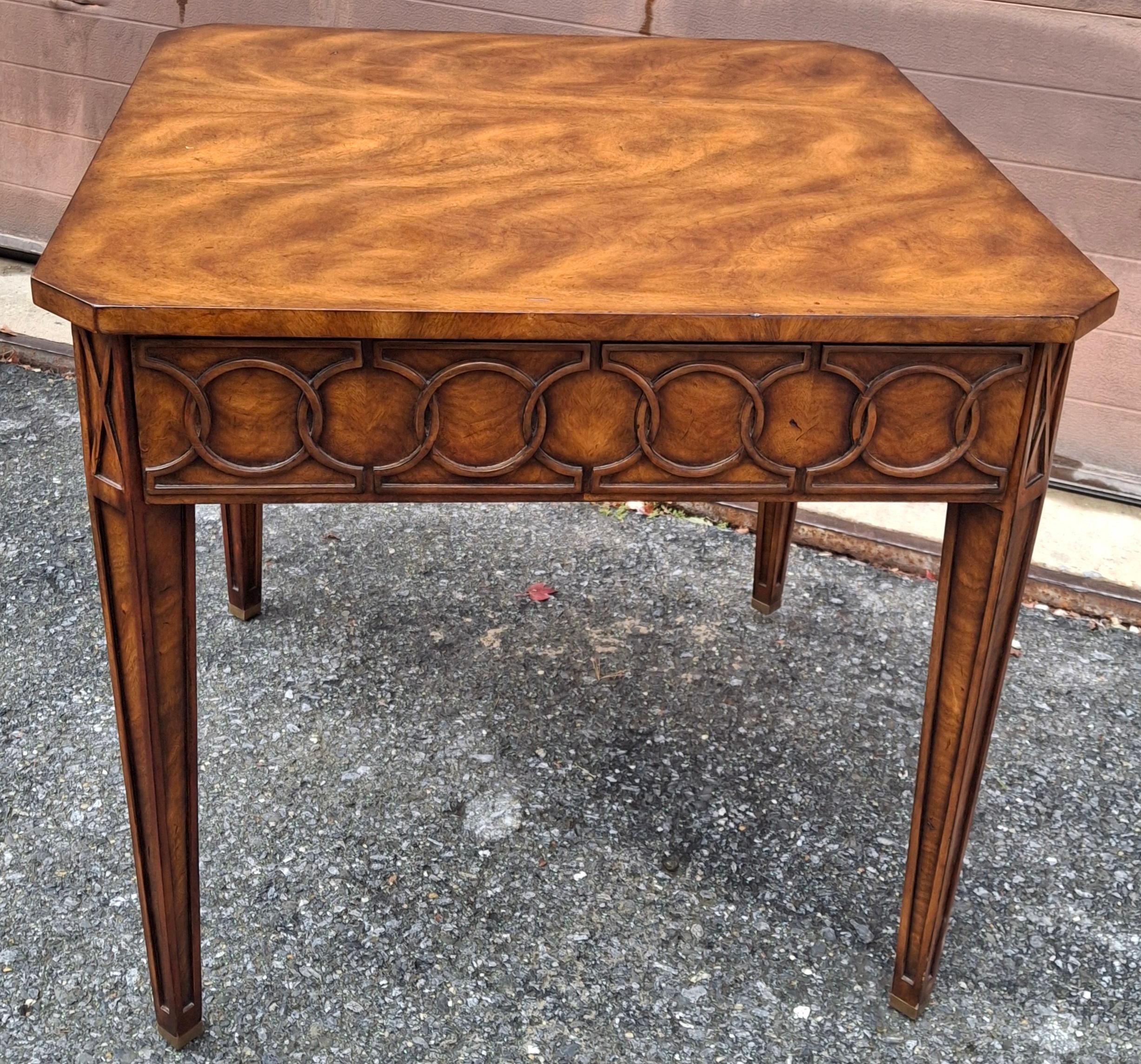 Theodore Alexander Georgian Style Fruitwood Single Drawer Side Table For Sale 3