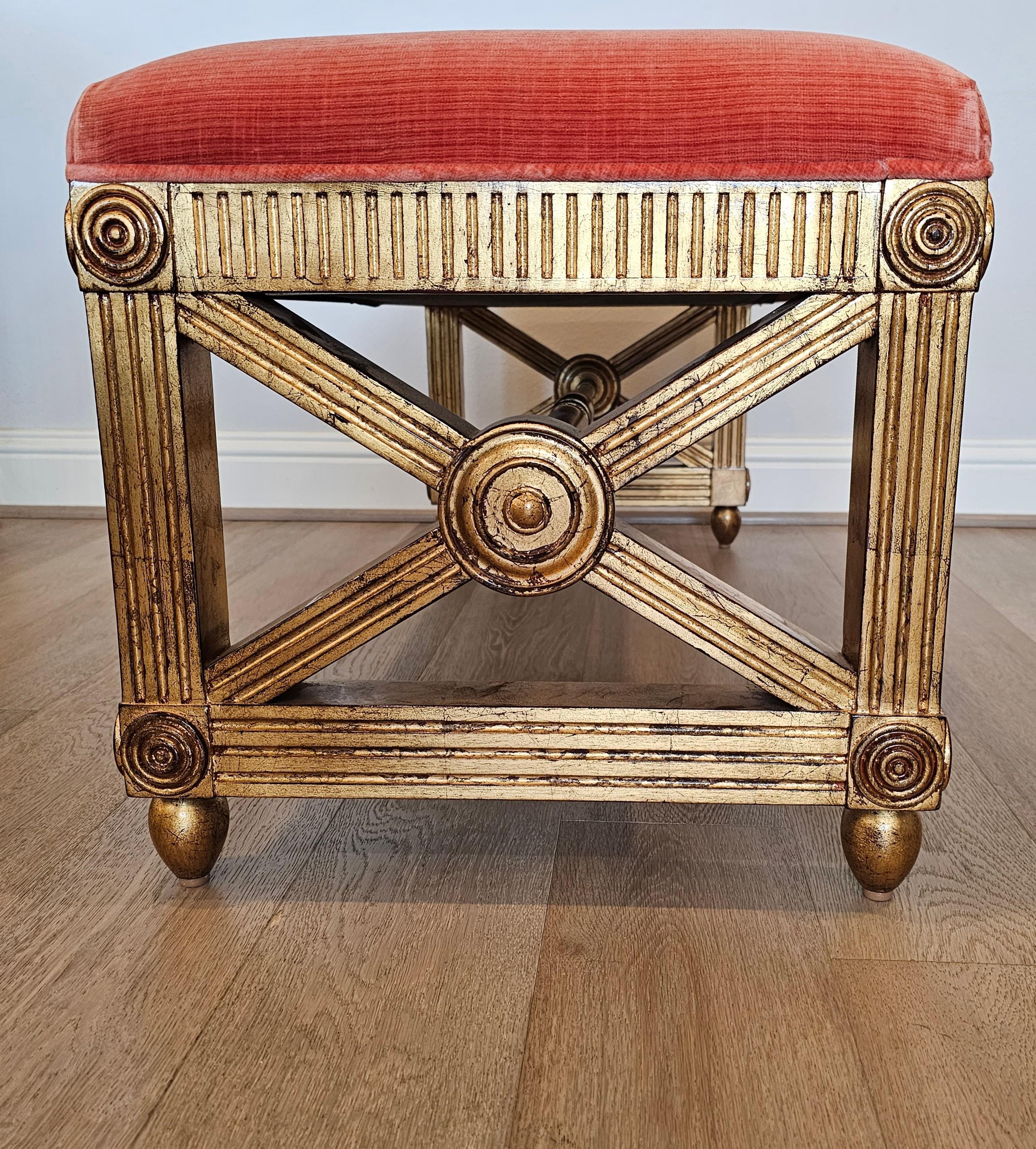 Upholstery Theodore Alexander Gregory Neo-classical Style Bench For Sale