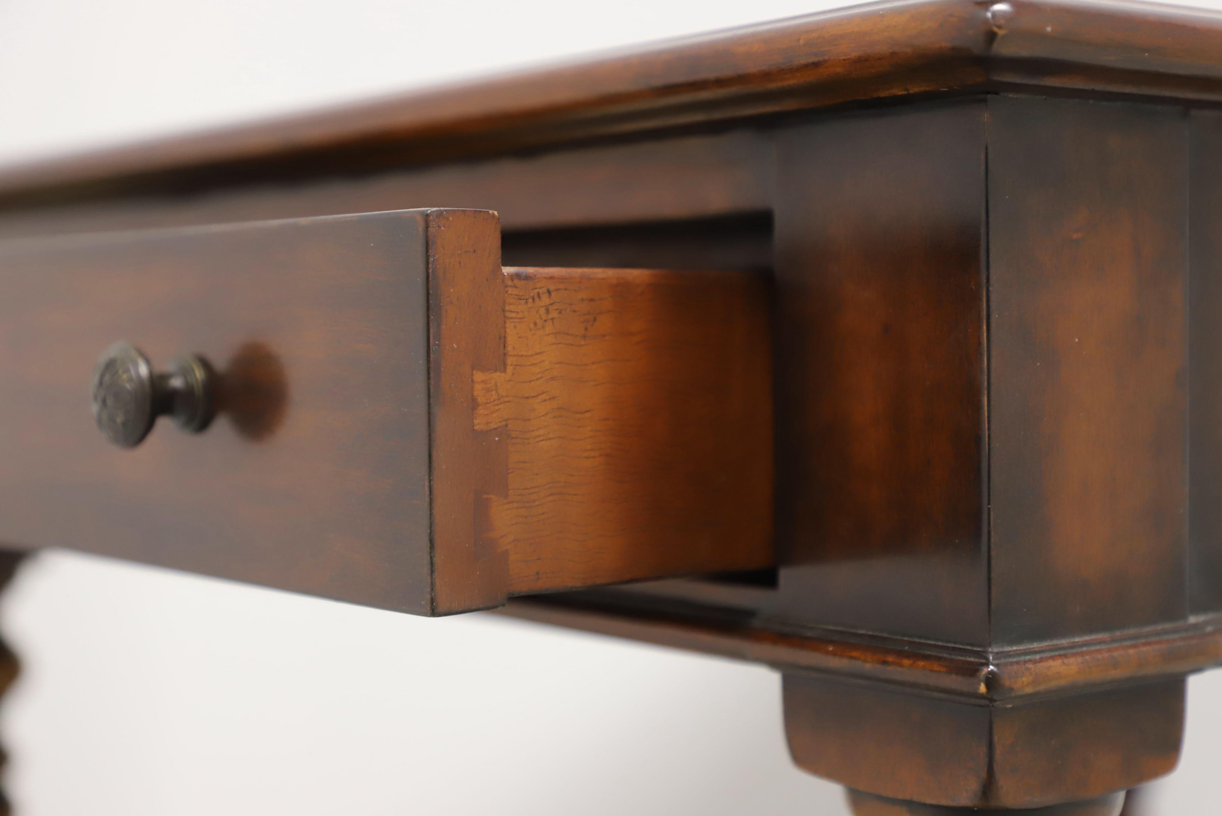THEODORE ALEXANDER Inlaid Walnut Acacia William & Mary Leather Top Game Table 4