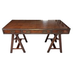 Theodore Alexander Jodhpur Campaign Writing Desk, Mahogany & Brass Fittings