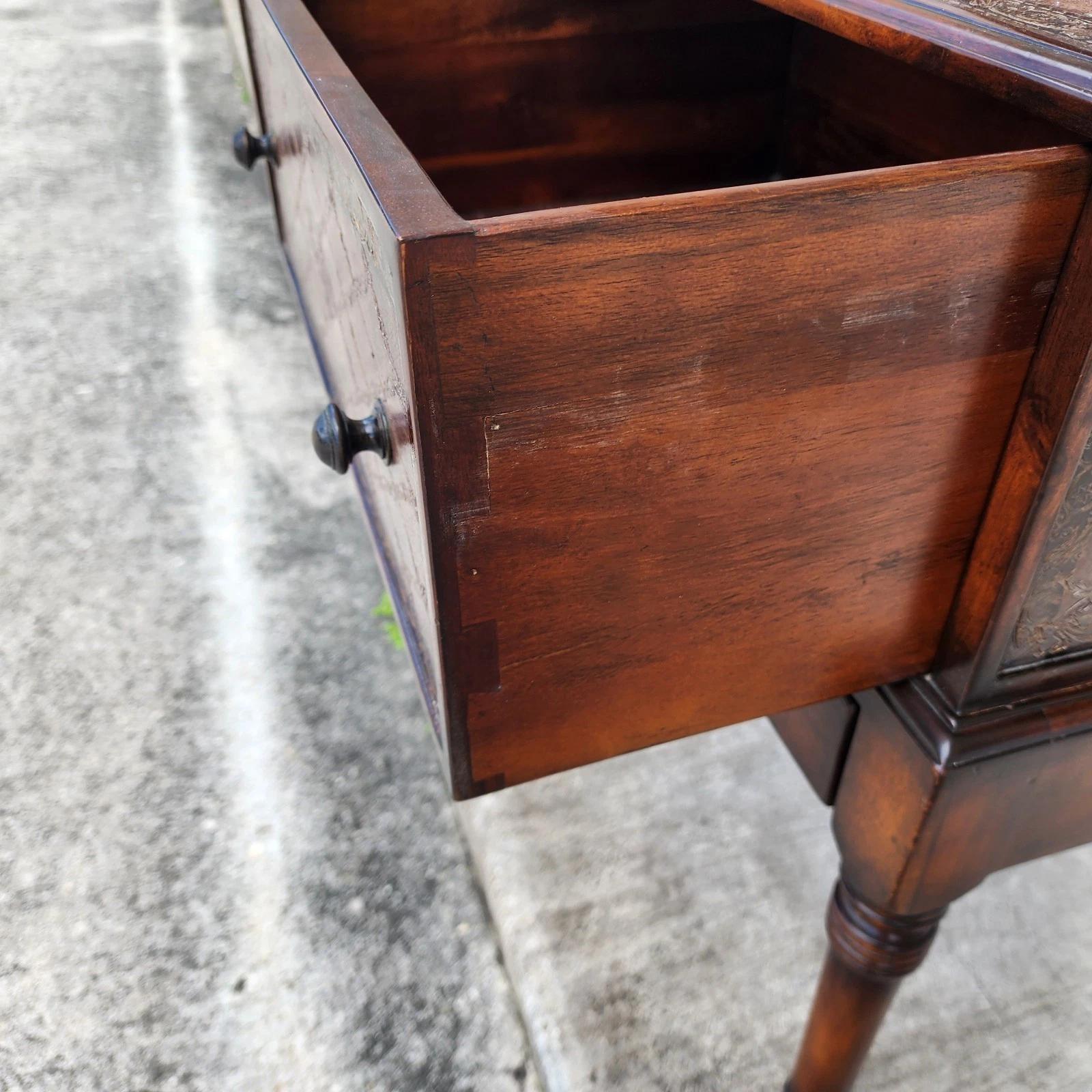 Theodore Alexander Leather Wrapped Side Accent Table For Sale 11