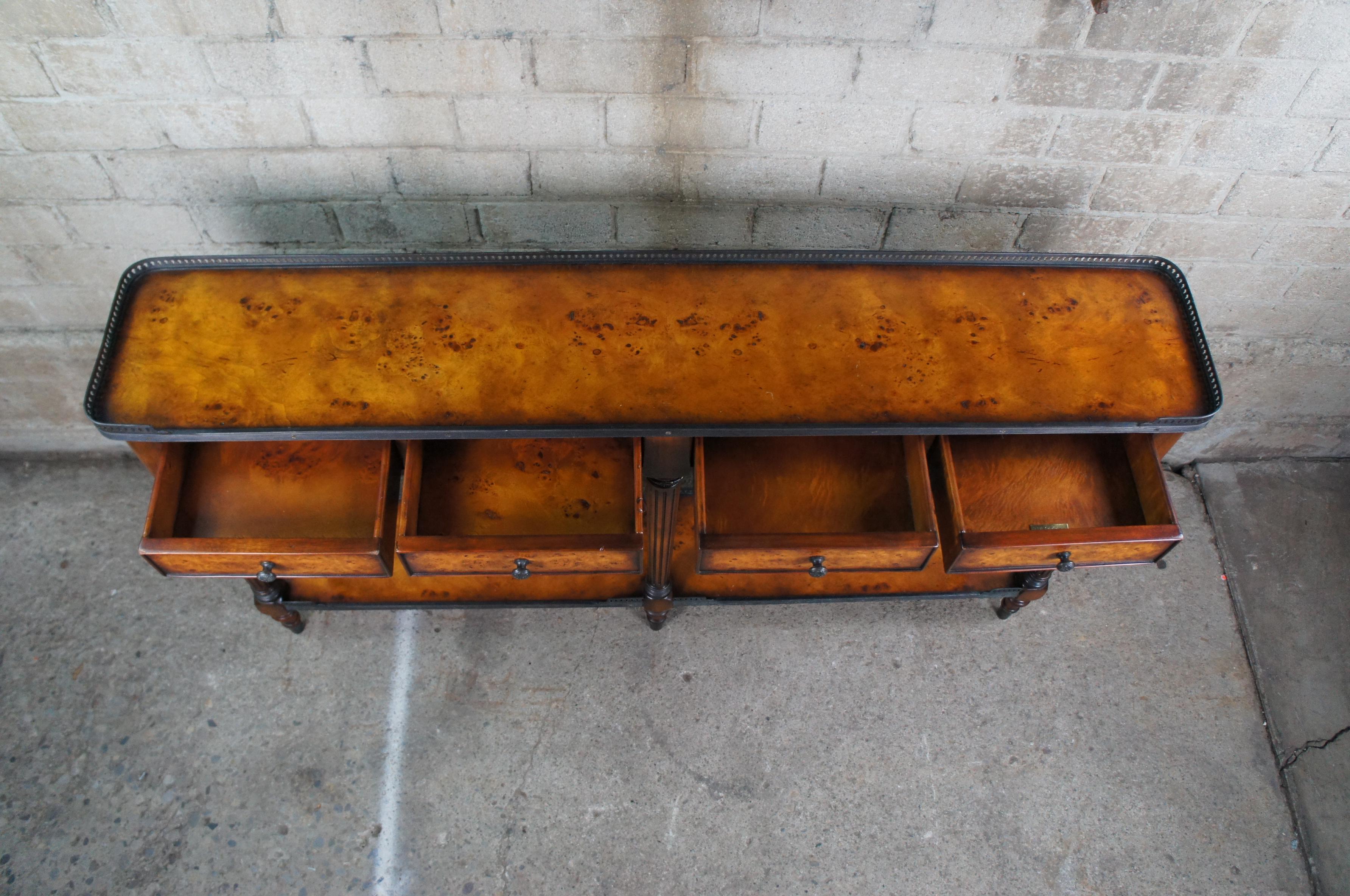 Hardwood Theodore Alexander Louis XV Burl Narrow Sofa Console Sideboard Table 5305-011