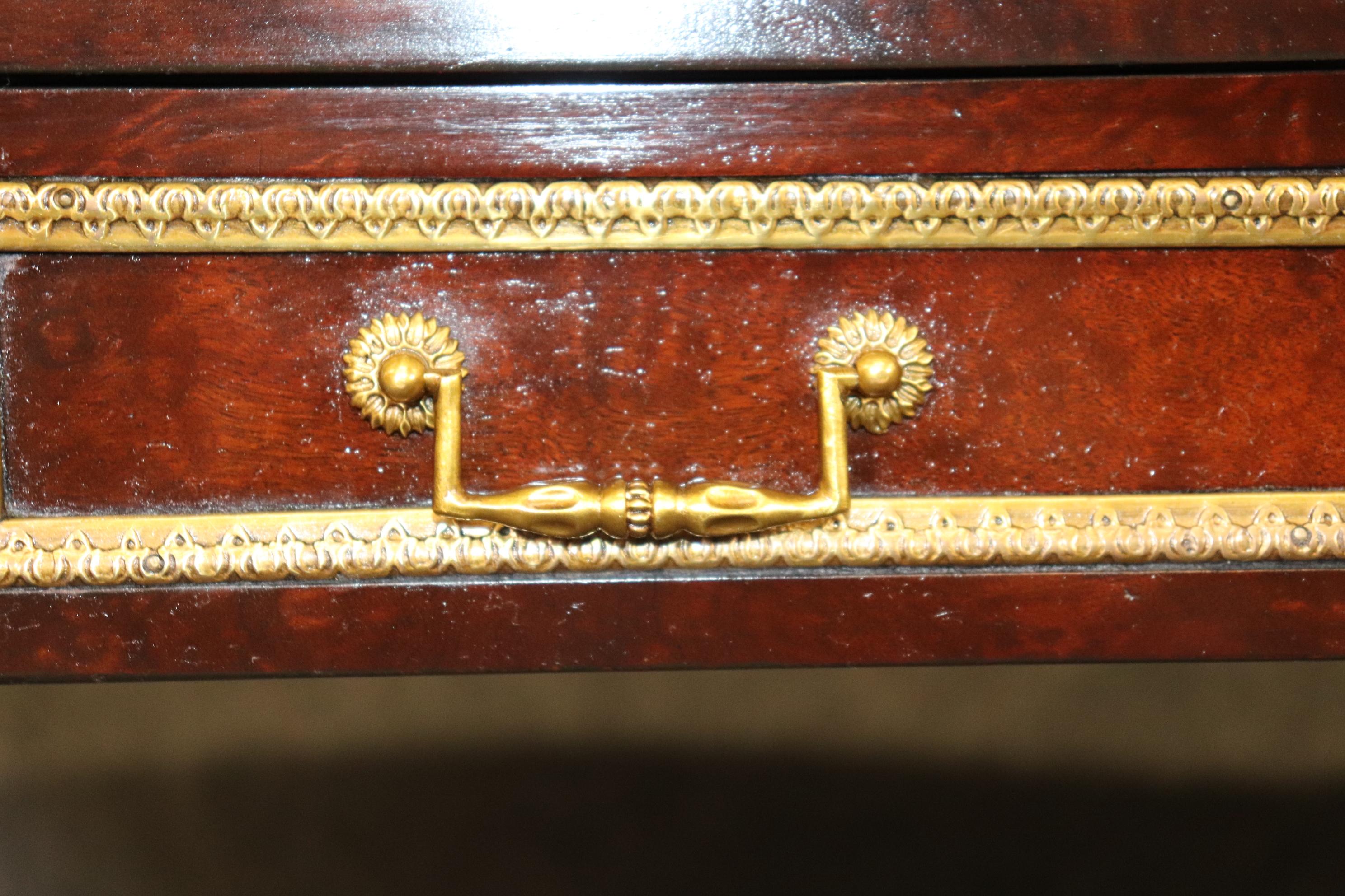Theodore Alexander Louis XVI Style Desk with Brass Accents Leather Top 7
