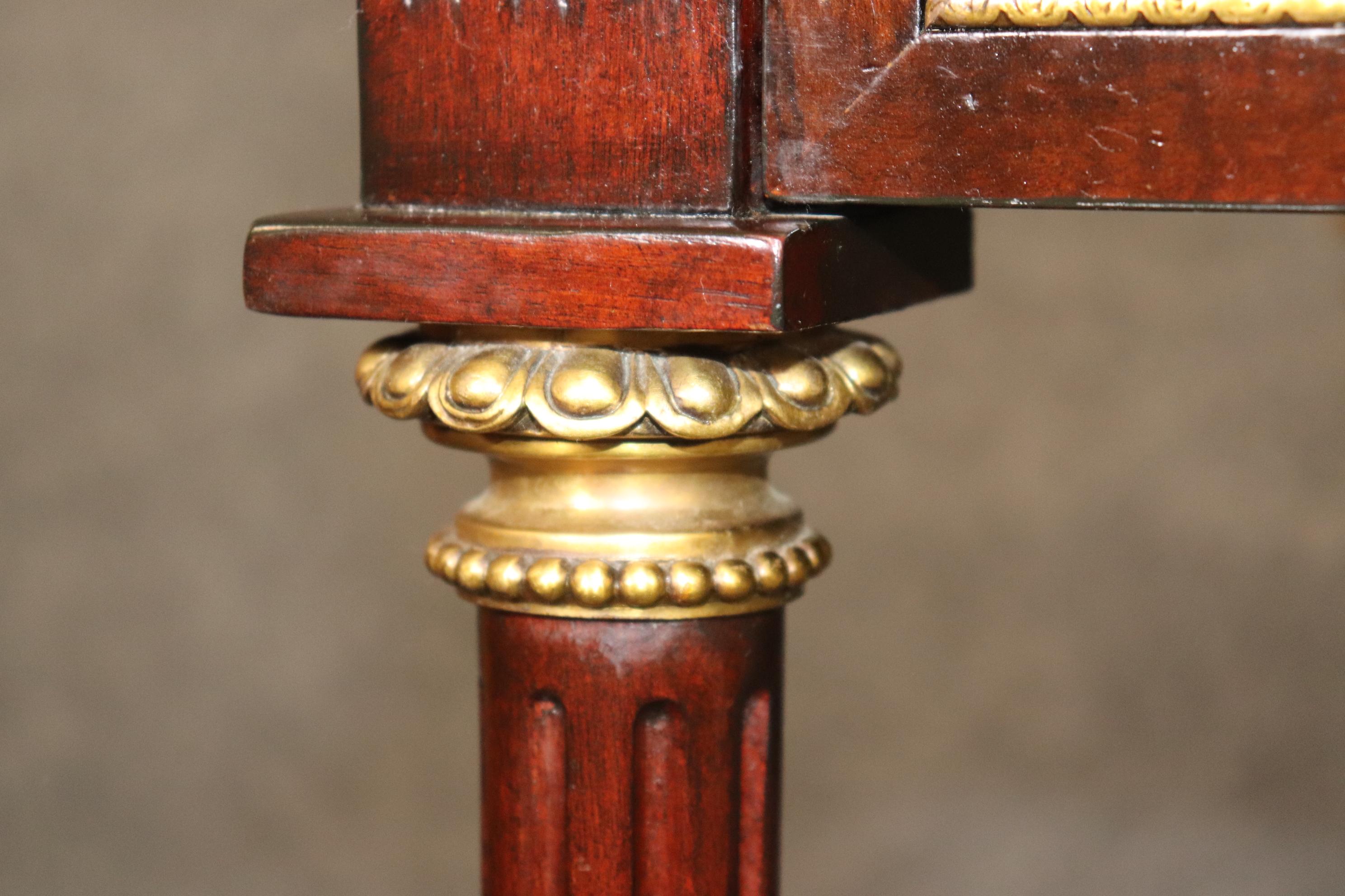 Theodore Alexander Louis XVI Style Desk with Brass Accents Leather Top 8