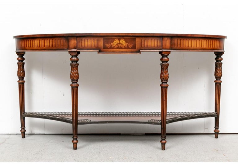 Theodore Alexander Mahogany Demilune Tiered Console Table with ...