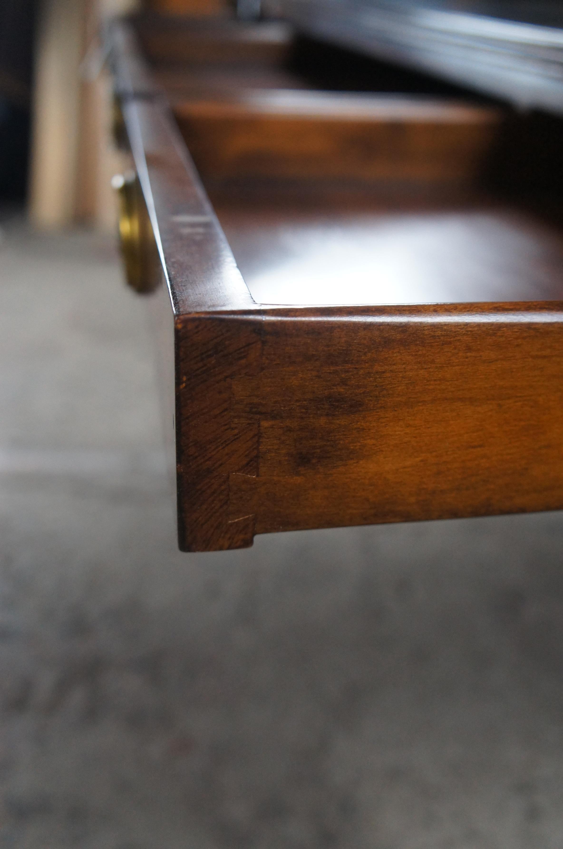 Theodore Alexander Man of Letters Flame Mahogany Leather Partners Writing Desk 3