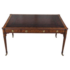 Theodore Alexander Man of Letters Flame Mahogany Leather Partners Writing Desk 