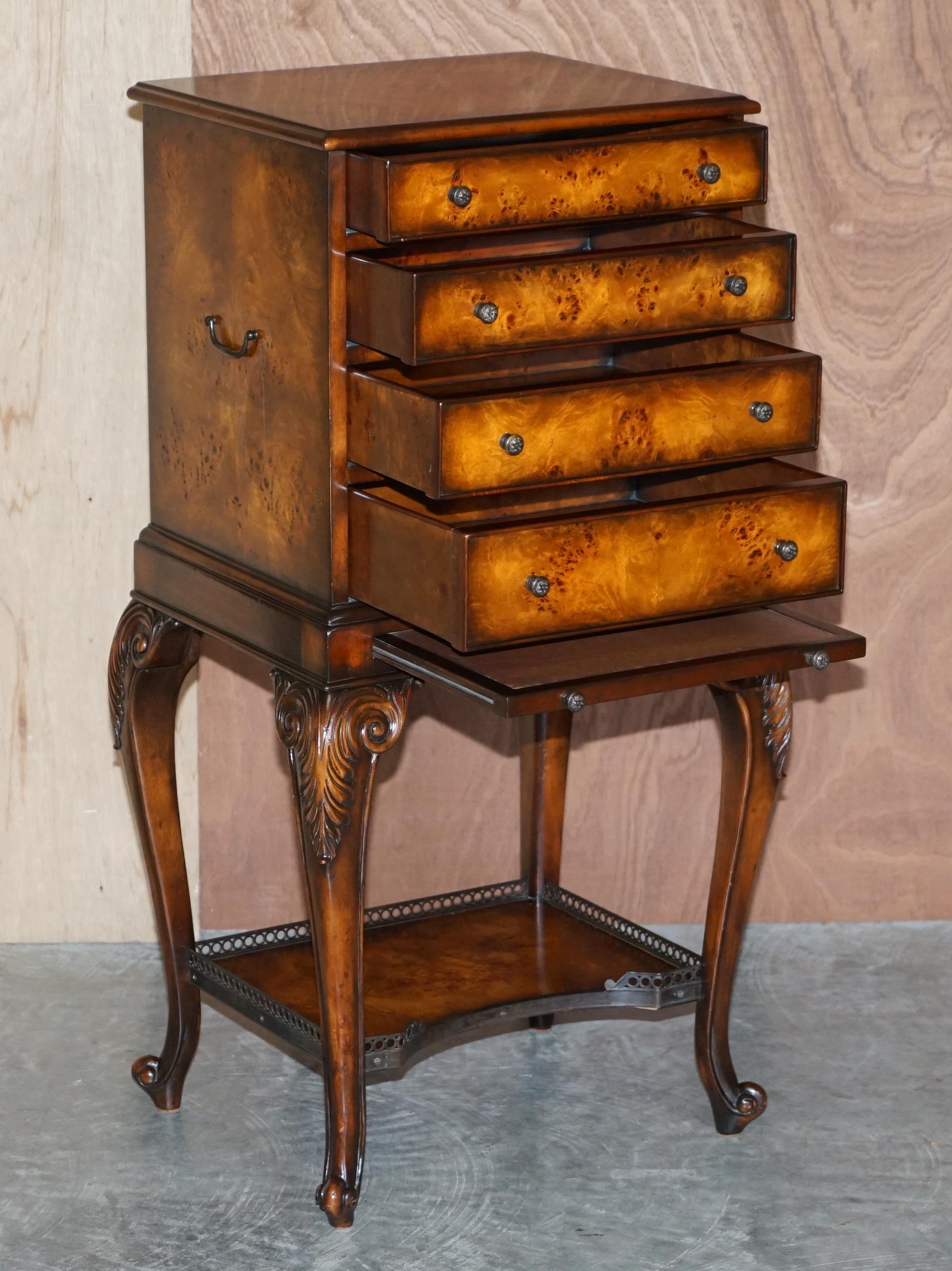 Theodore Alexander Military Campaign Chest of Drawers on Stand Brown Leather For Sale 9