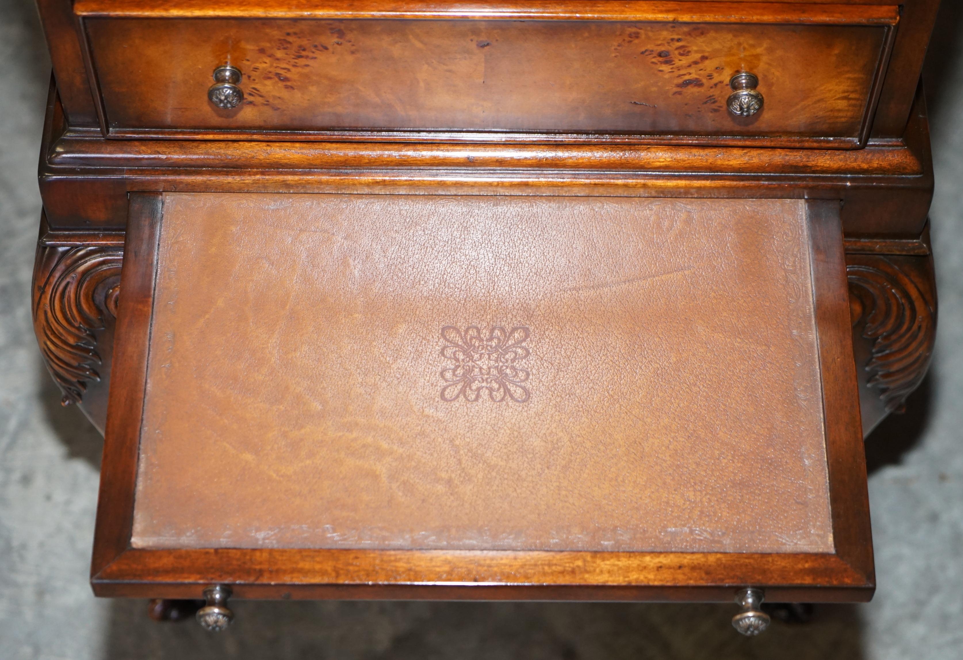 Theodore Alexander Military Campaign Chest of Drawers on Stand Brown Leather For Sale 14