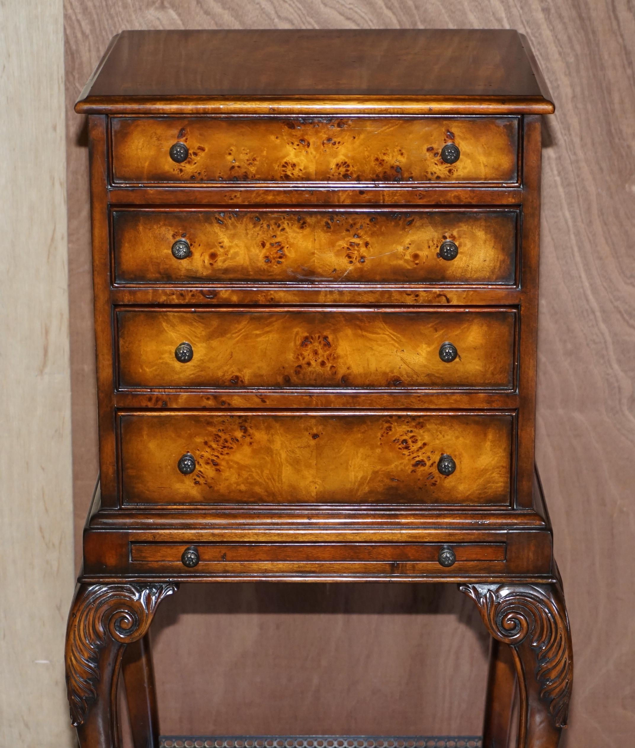 English Theodore Alexander Military Campaign Chest of Drawers on Stand Brown Leather For Sale