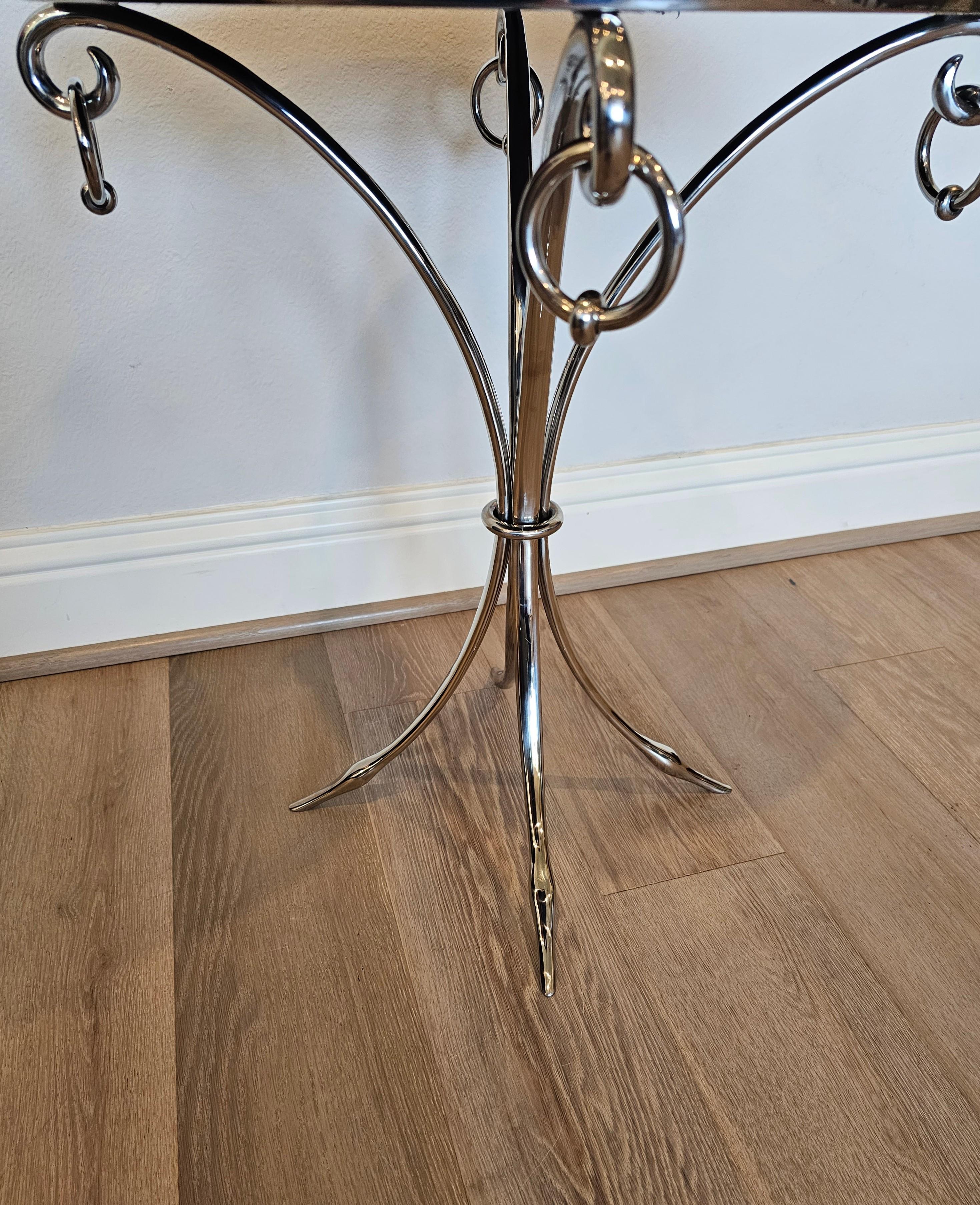 Metal Theodore Alexander Modern Neoclassical End Table  For Sale
