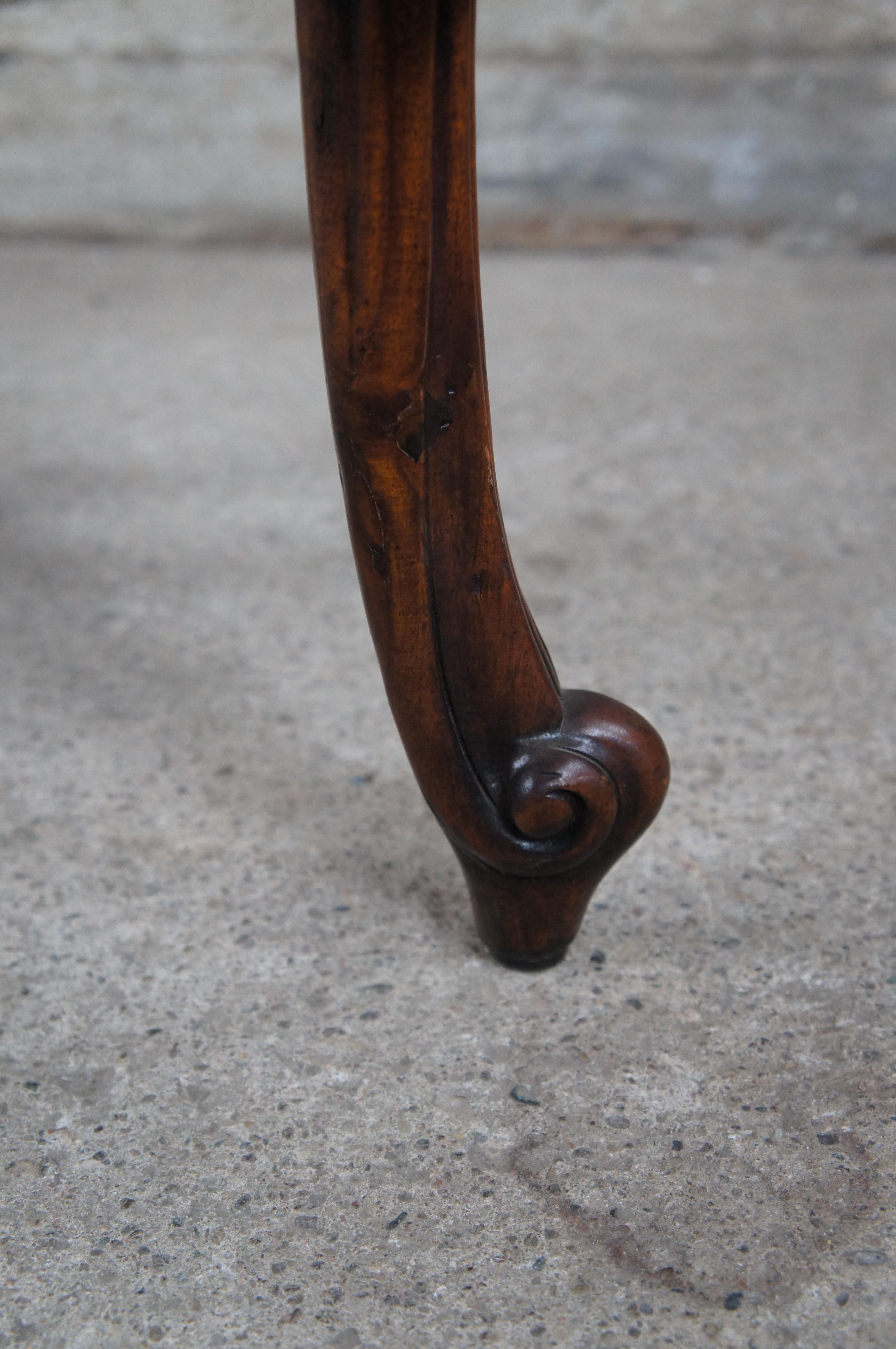 Theodore Alexander Napoleon III Mahogany Scoop Back Green Leather Bar Stool 4