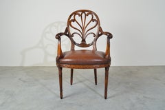 Theodore Alexander Neoclassical Carved Back Open Armchair