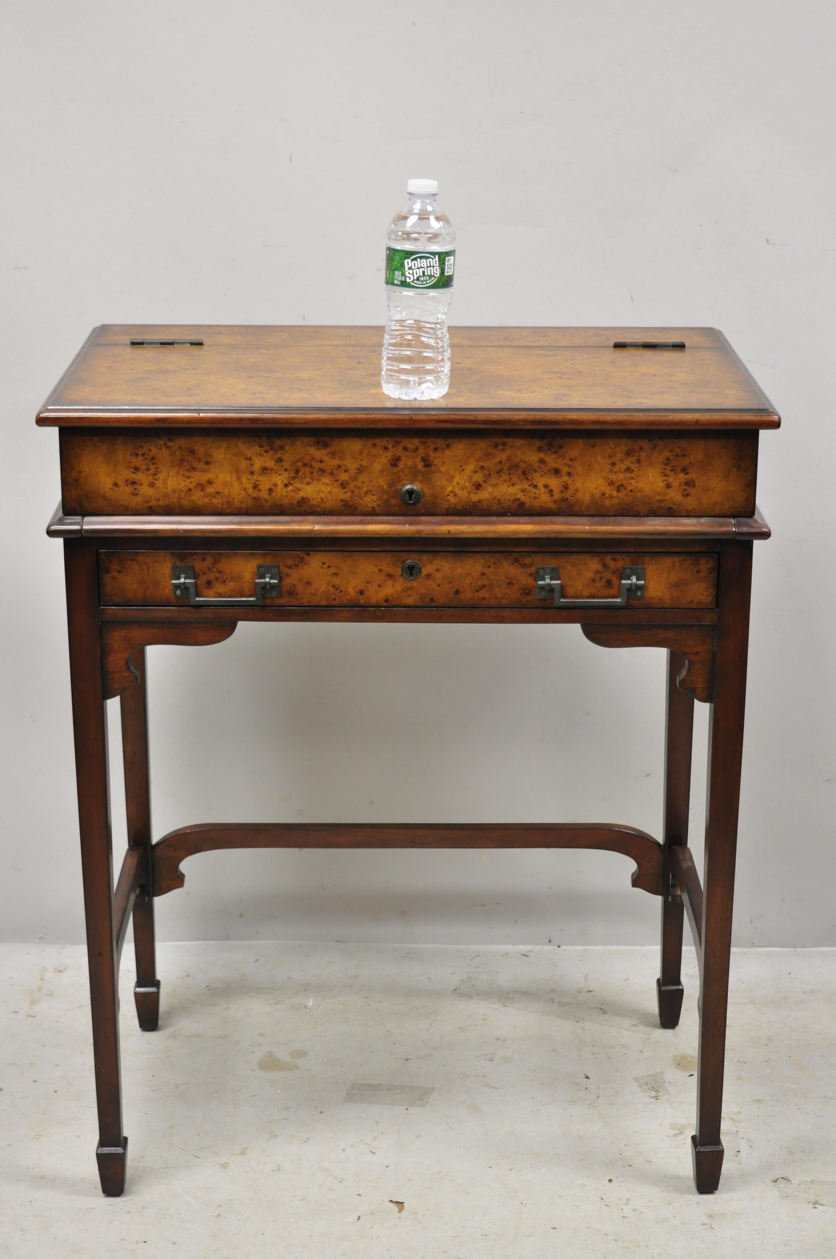 Theodore Alexander Officers and Gentlemen Campaign Desk Burl Wood English Style 3