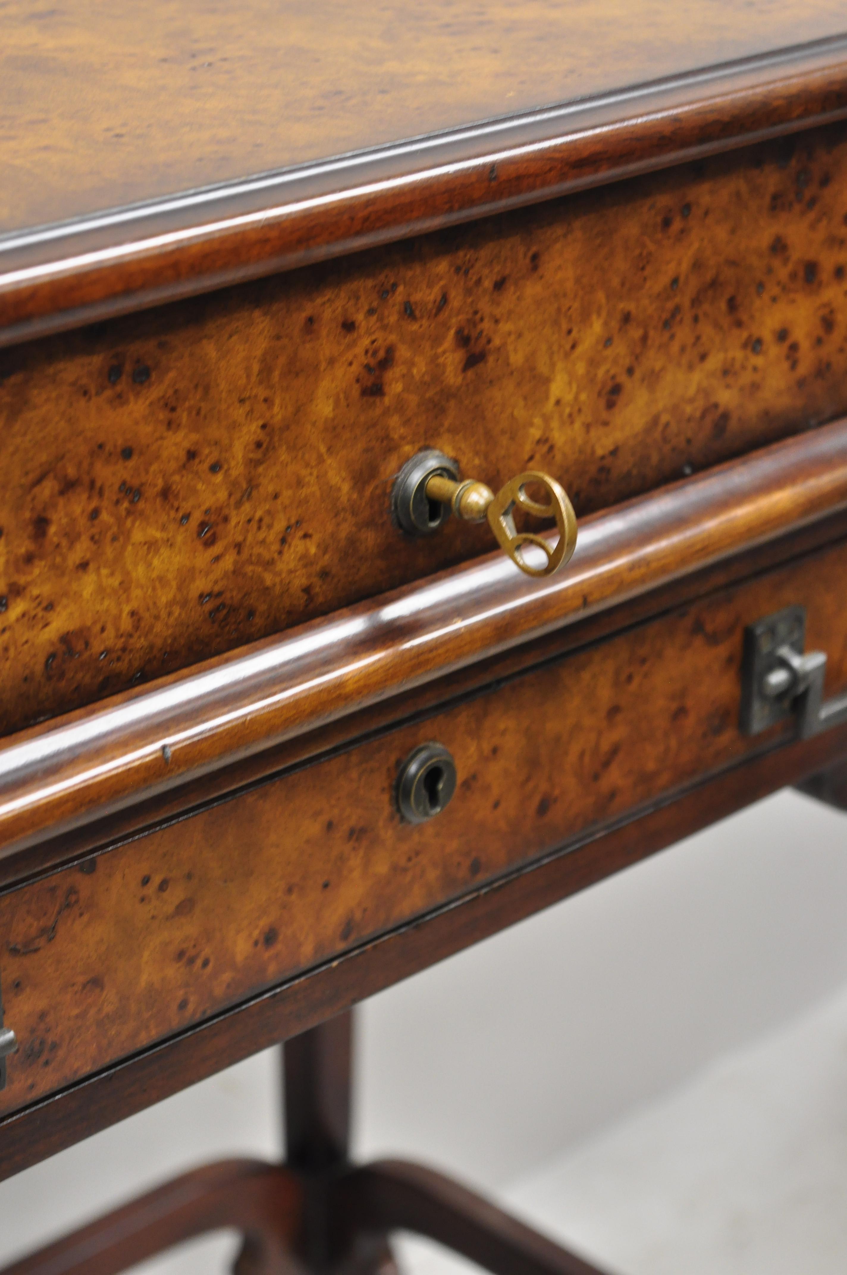 Theodore Alexander Officers and Gentlemen Campaign Desk Burl Wood English Style 4