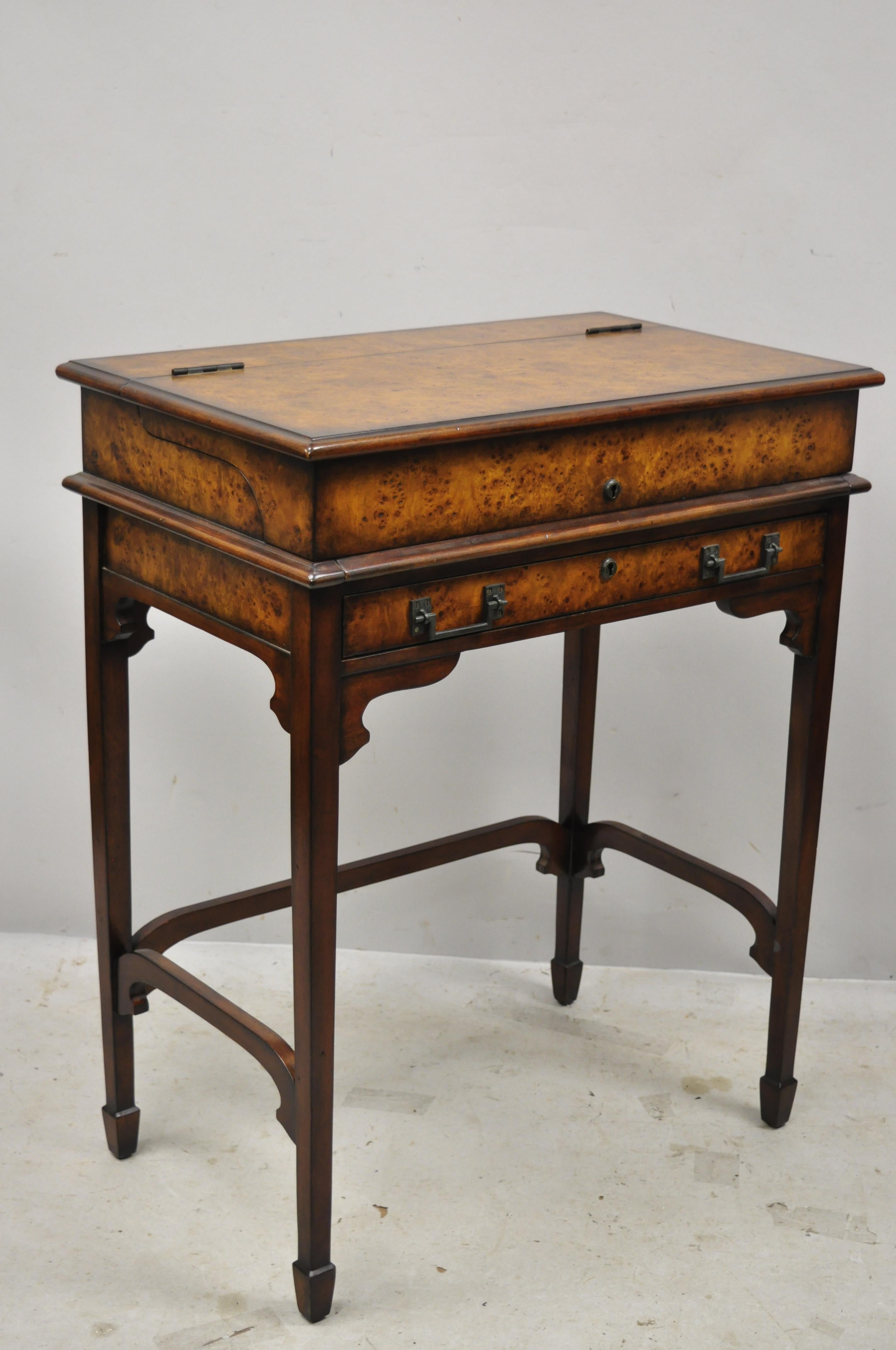 Theodore Alexander Officers and Gentlemen Campaign Desk Burl Wood English Style 5