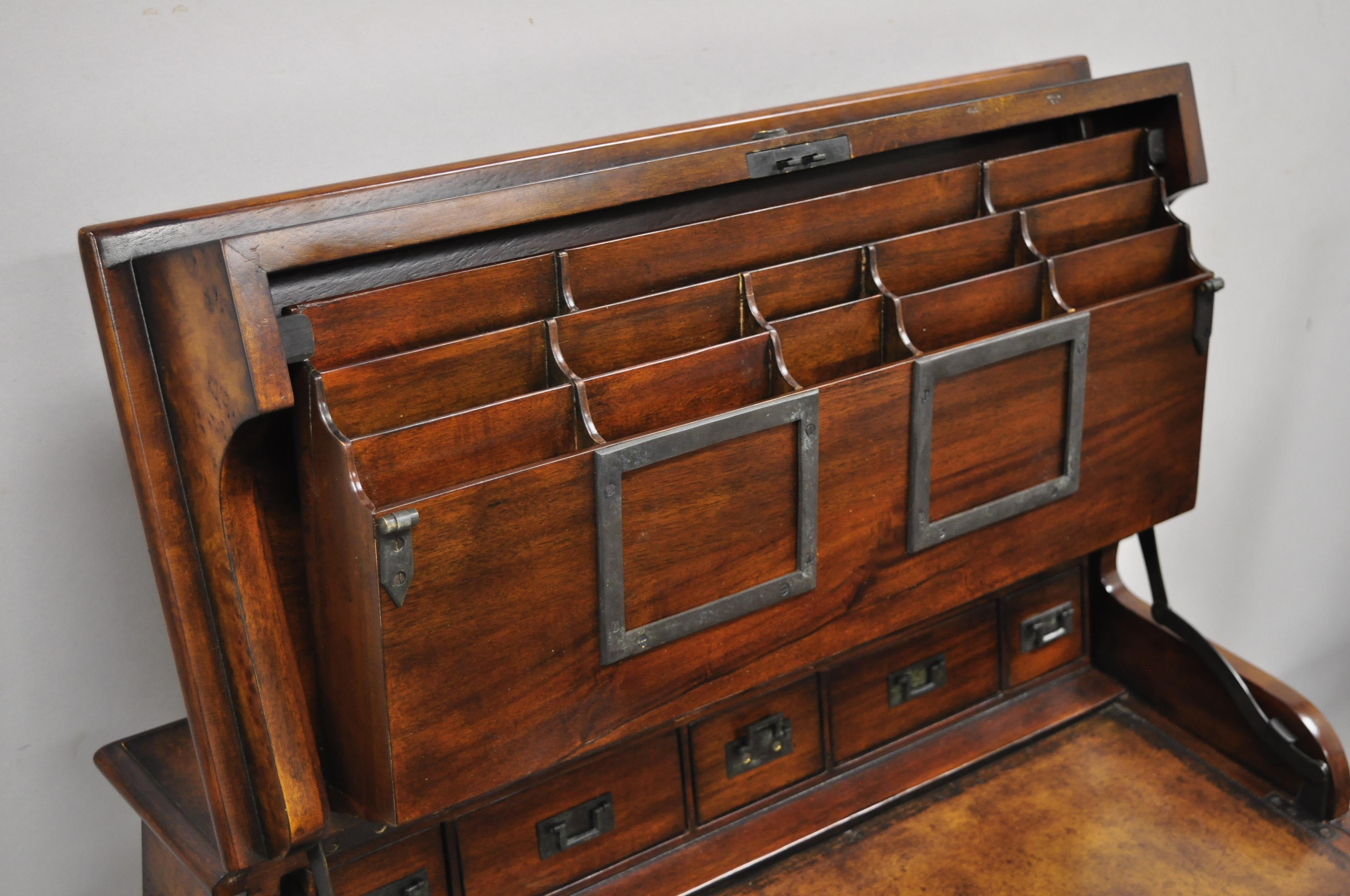 20th Century Theodore Alexander Officers and Gentlemen Campaign Desk Burl Wood English Style