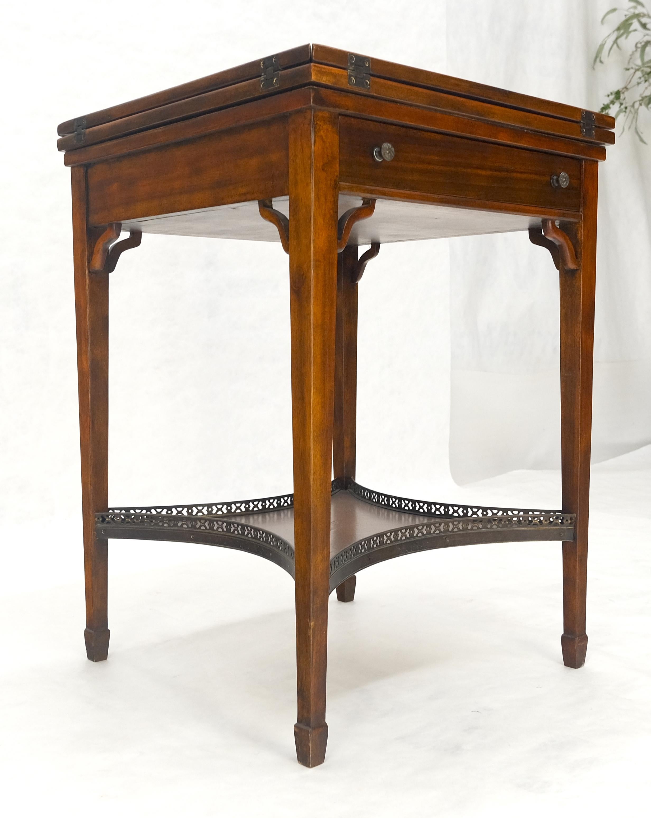 Theodore Alexander One Drawer Leather Top Folding Top Game Table MINT For Sale 8