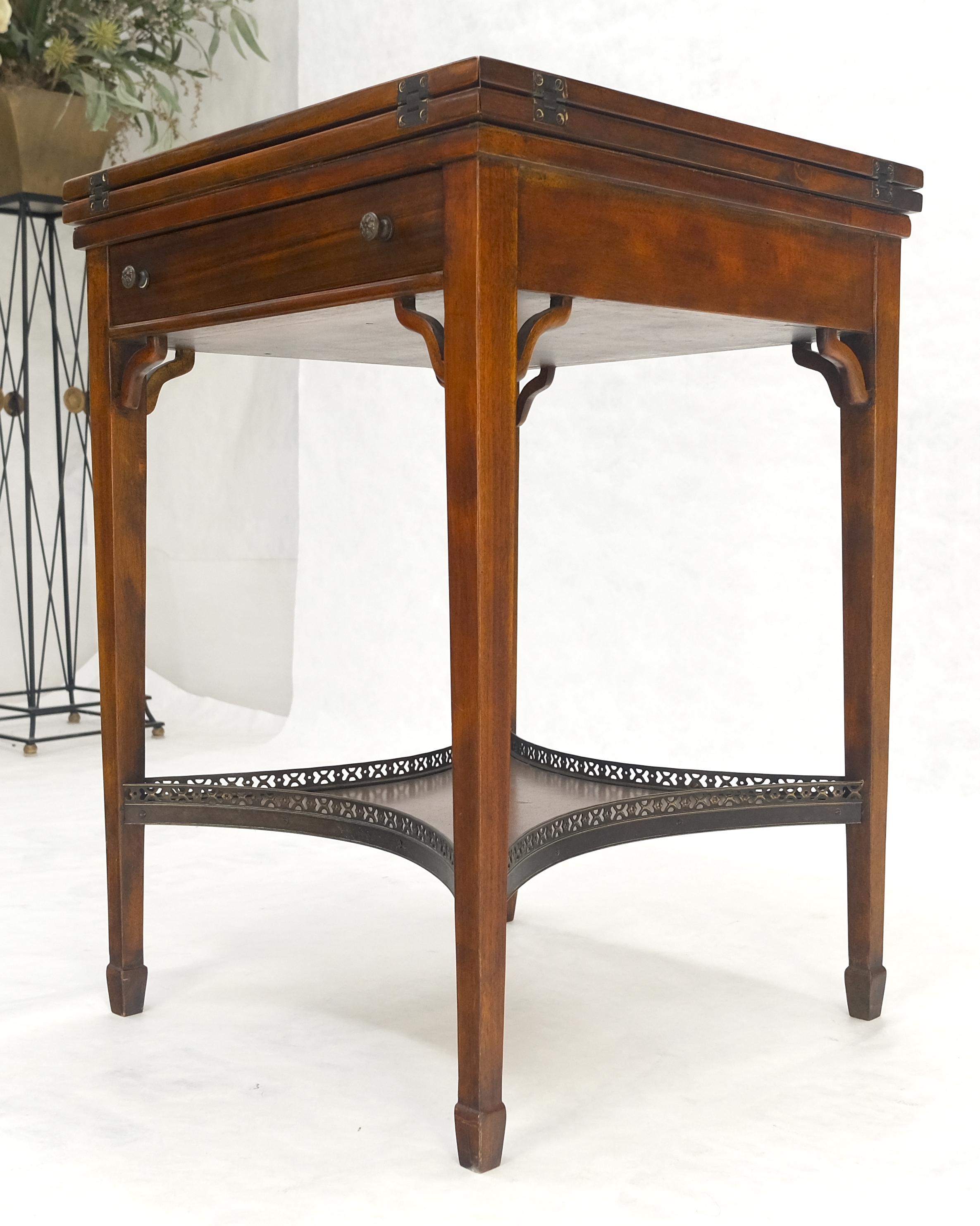 Theodore Alexander One Drawer Leather Top Folding Top Game Table MINT For Sale 10
