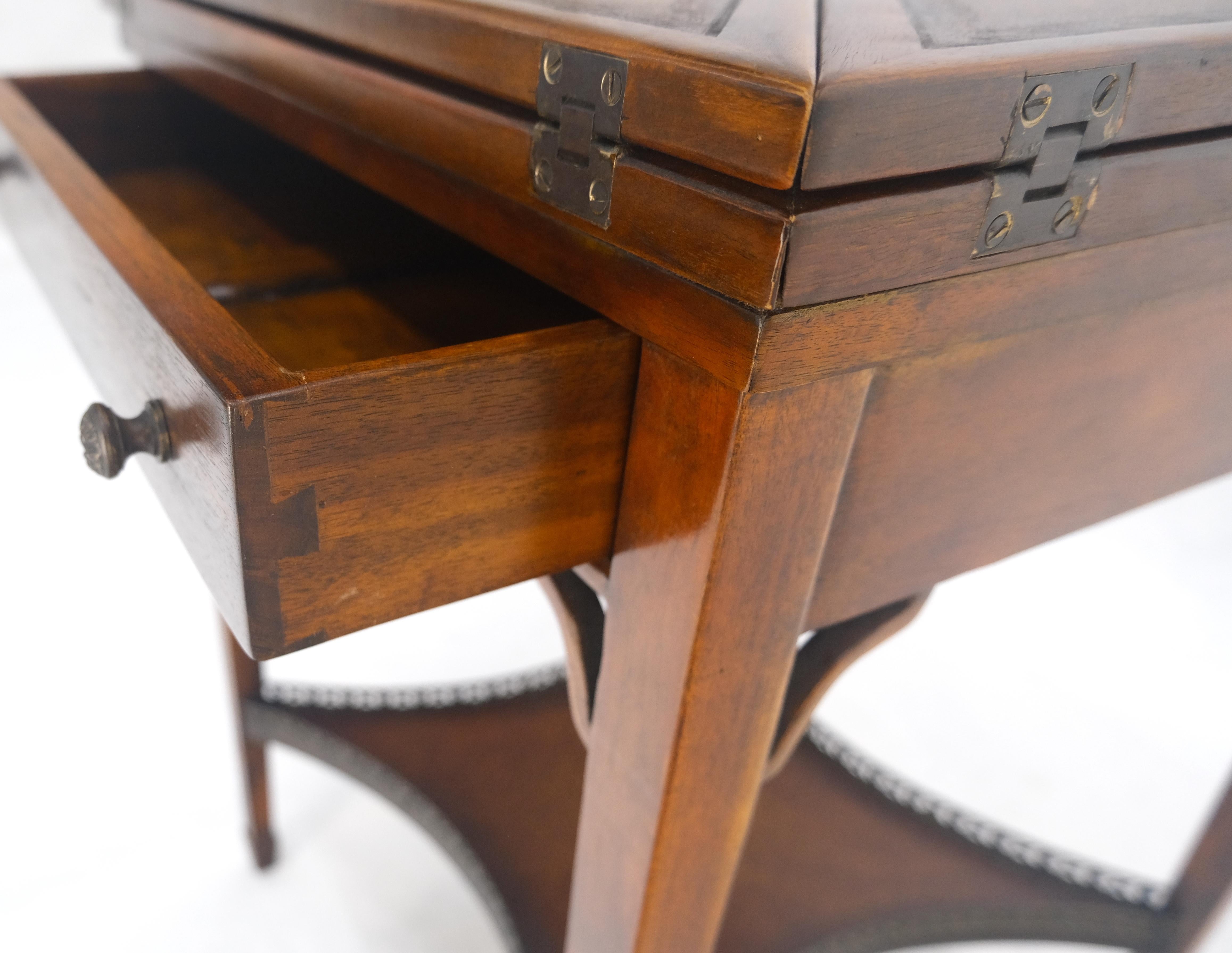 Theodore Alexander One Drawer Leather Top Folding Top Game Table MINT For Sale 12
