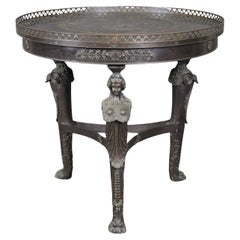 Vintage Theodore Alexander Patinated Bronze Figural Center Table