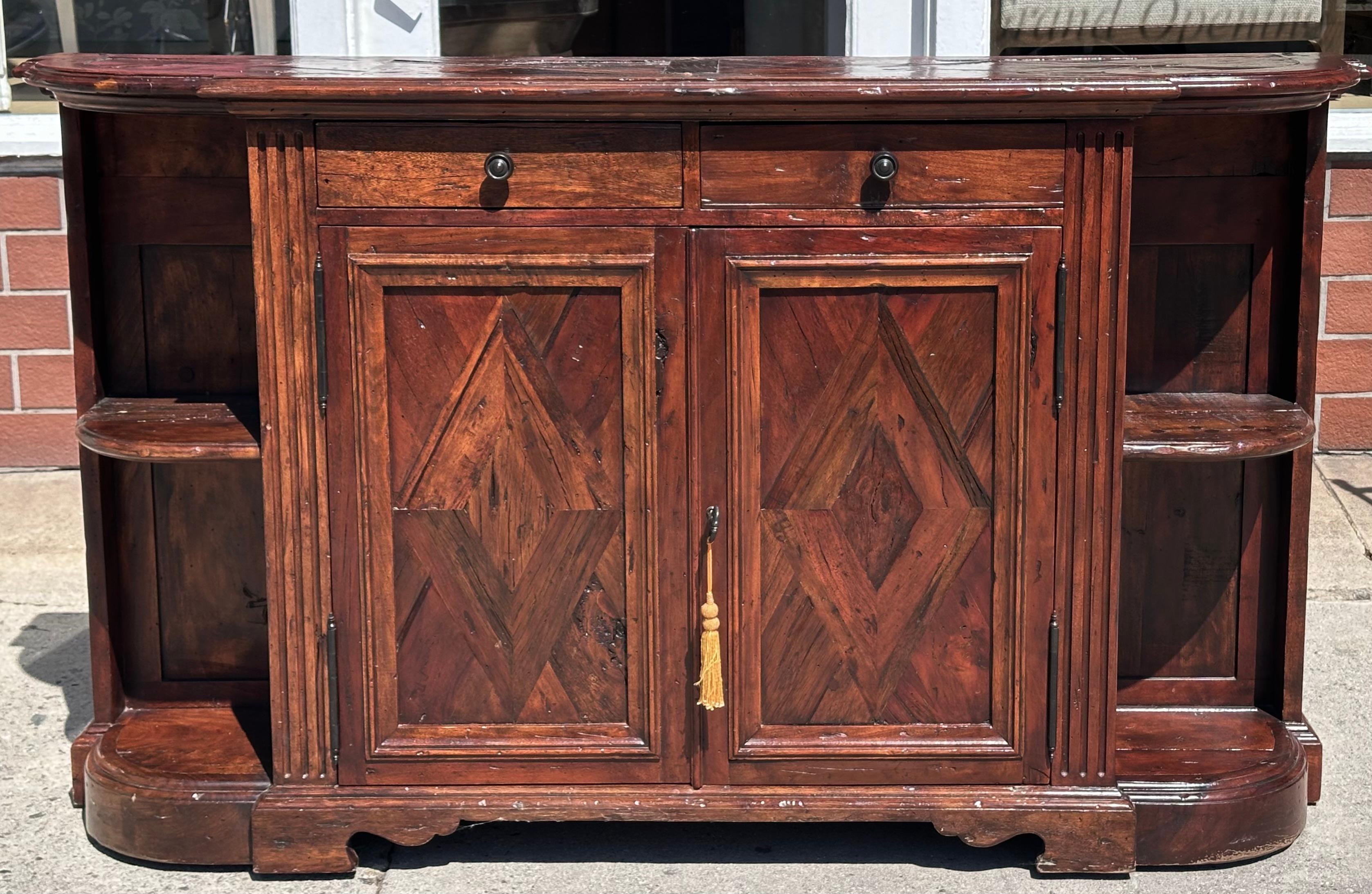 Walnut Theodore Alexander Reclaimed Antique Wood Sideboard Cabinet For Sale