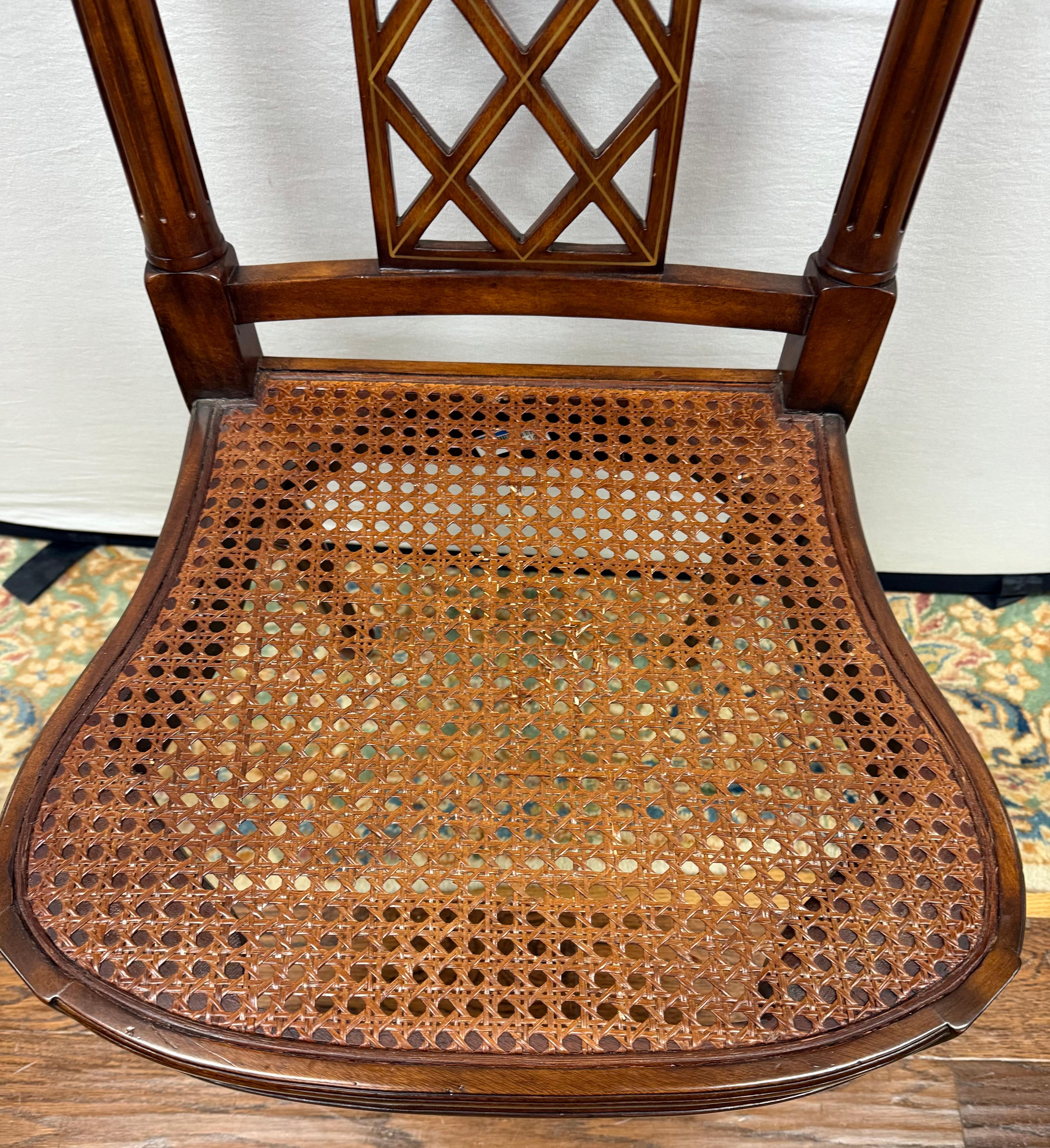 Theodore Alexander Regency Mahogany Dining Room Set with Greek Key Inlay Chairs 7