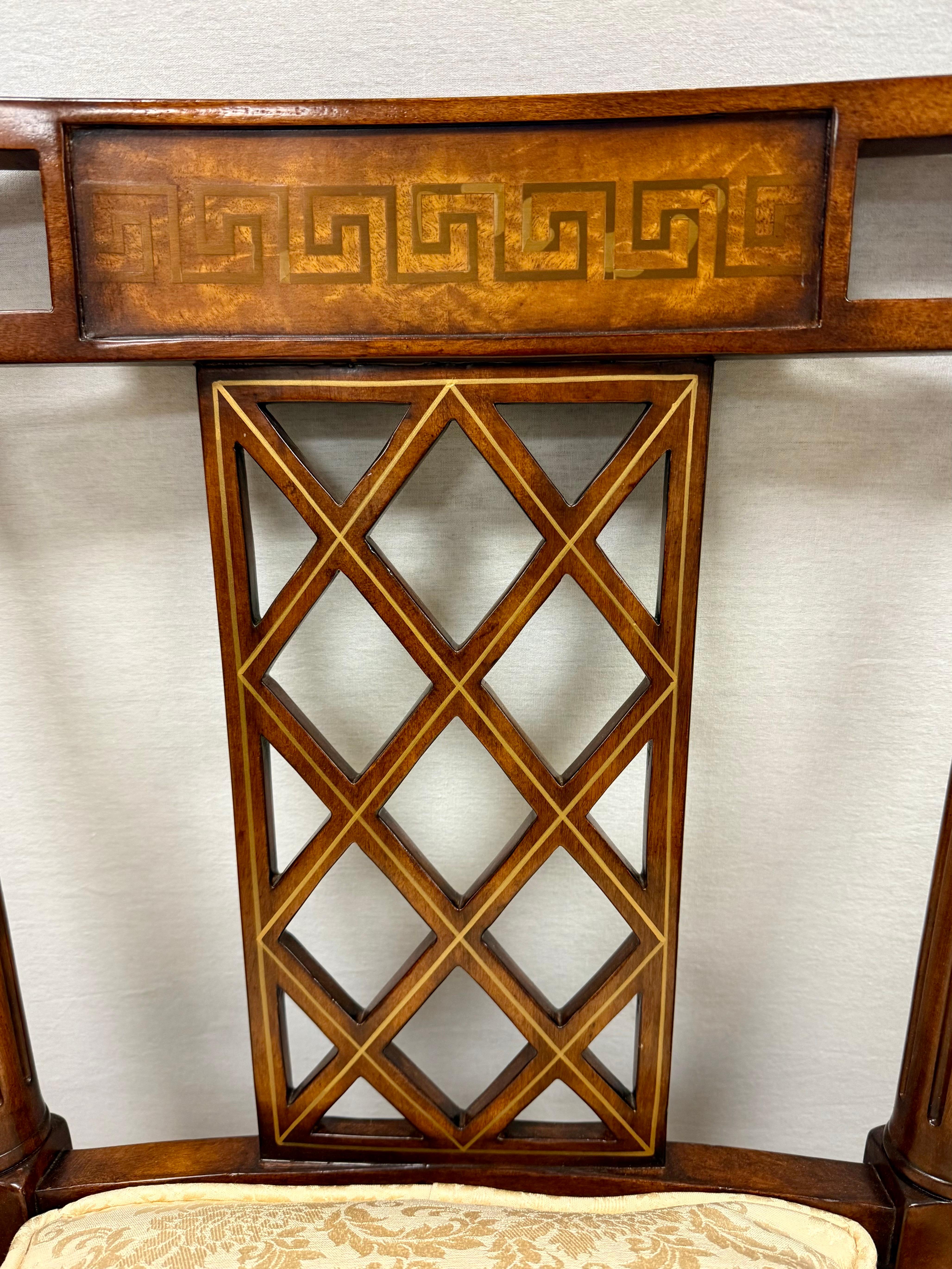 Theodore Alexander Regency Mahogany Dining Room Set with Greek Key Inlay Chairs 9