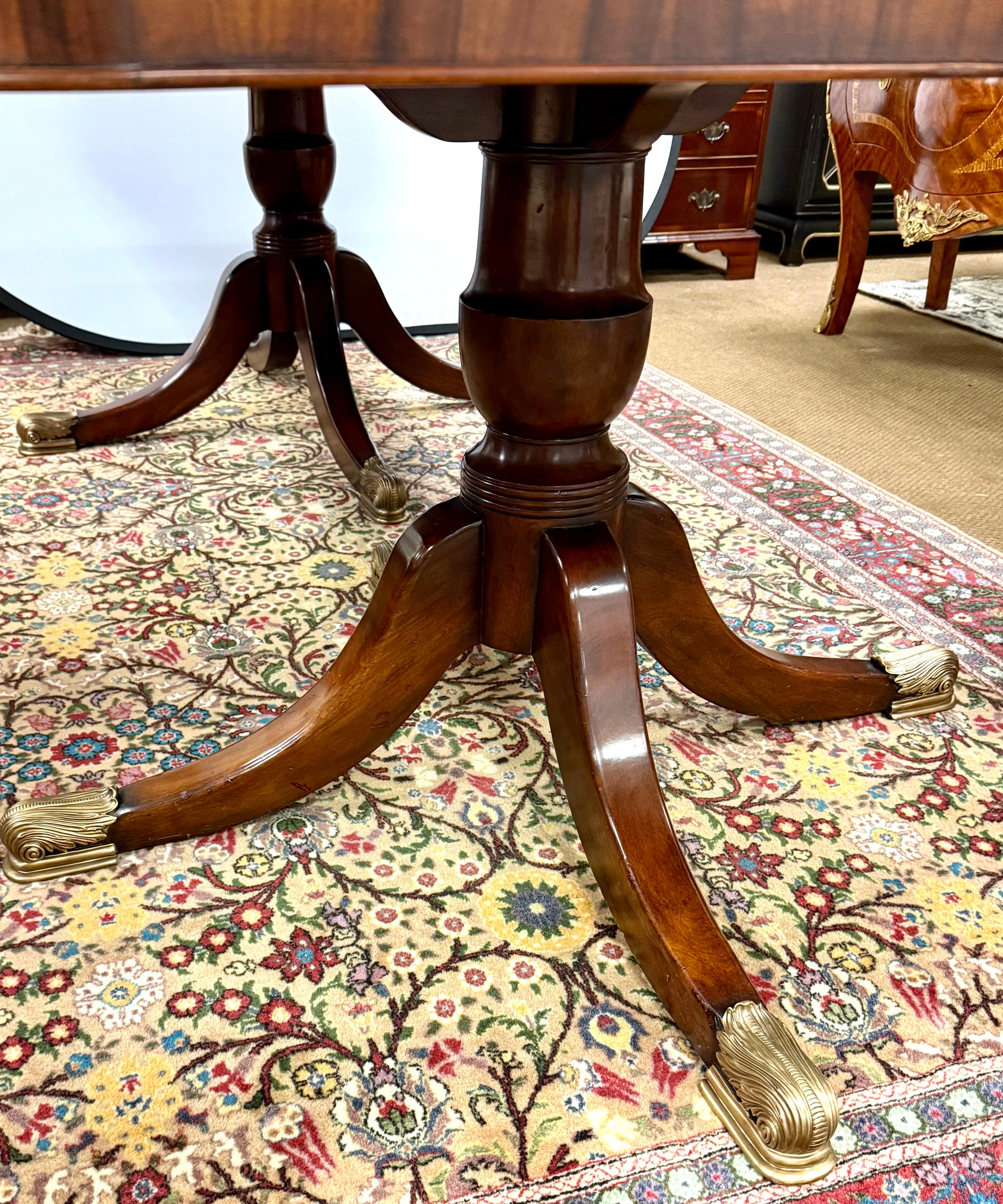 Theodore Alexander Regency Mahogany Dining Room Set with Greek Key Inlay Chairs 4