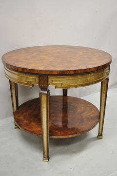 Theodore Alexander Regency One Drawer Eglomise Round Occasional Side Table