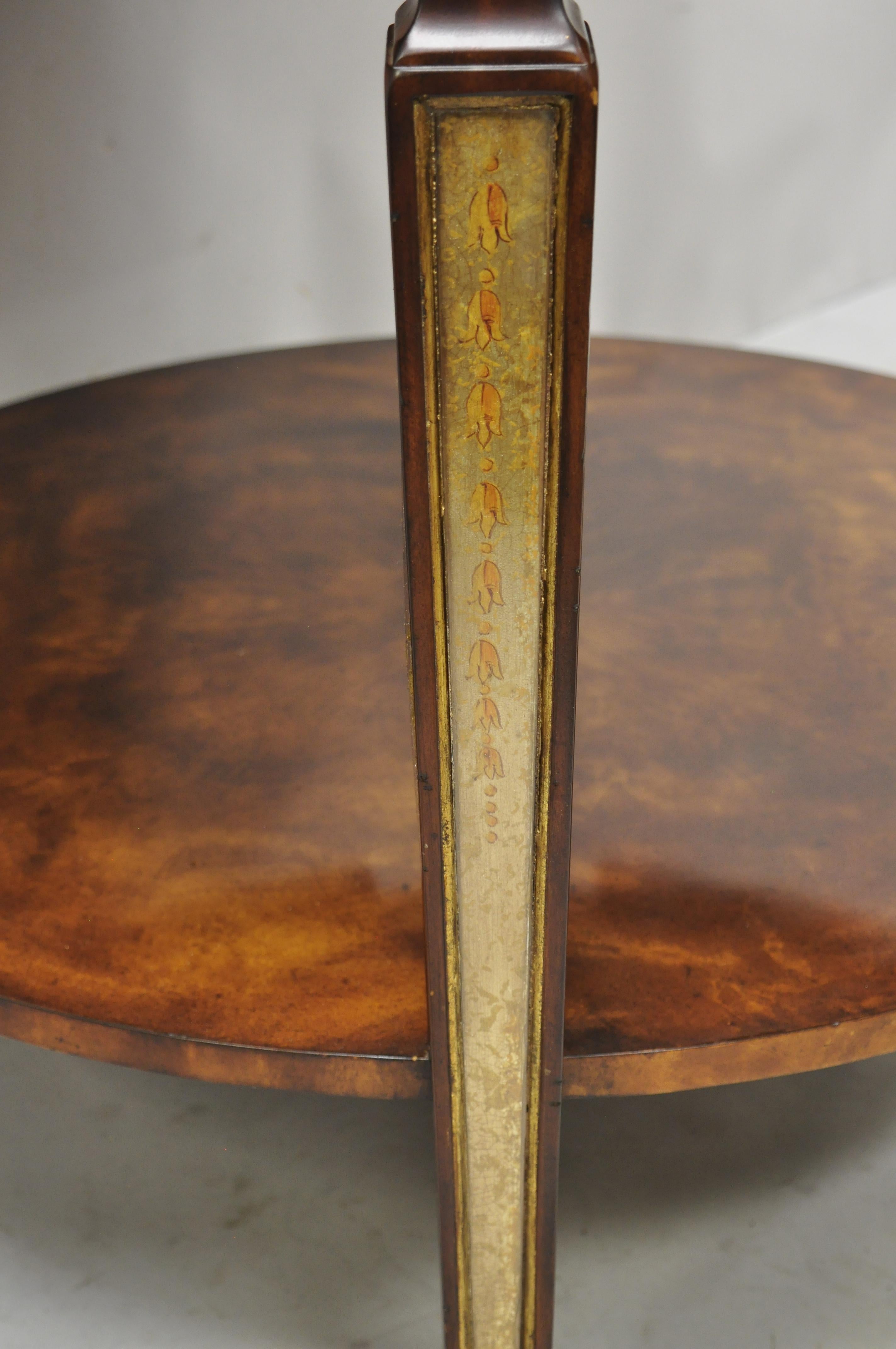 Theodore Alexander Regency One Drawer Eglomise Round Occasional Side Table In Good Condition In Philadelphia, PA