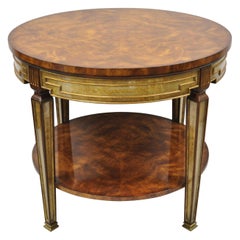 Theodore Alexander Regency One Drawer Eglomise Round Occasional Side Table
