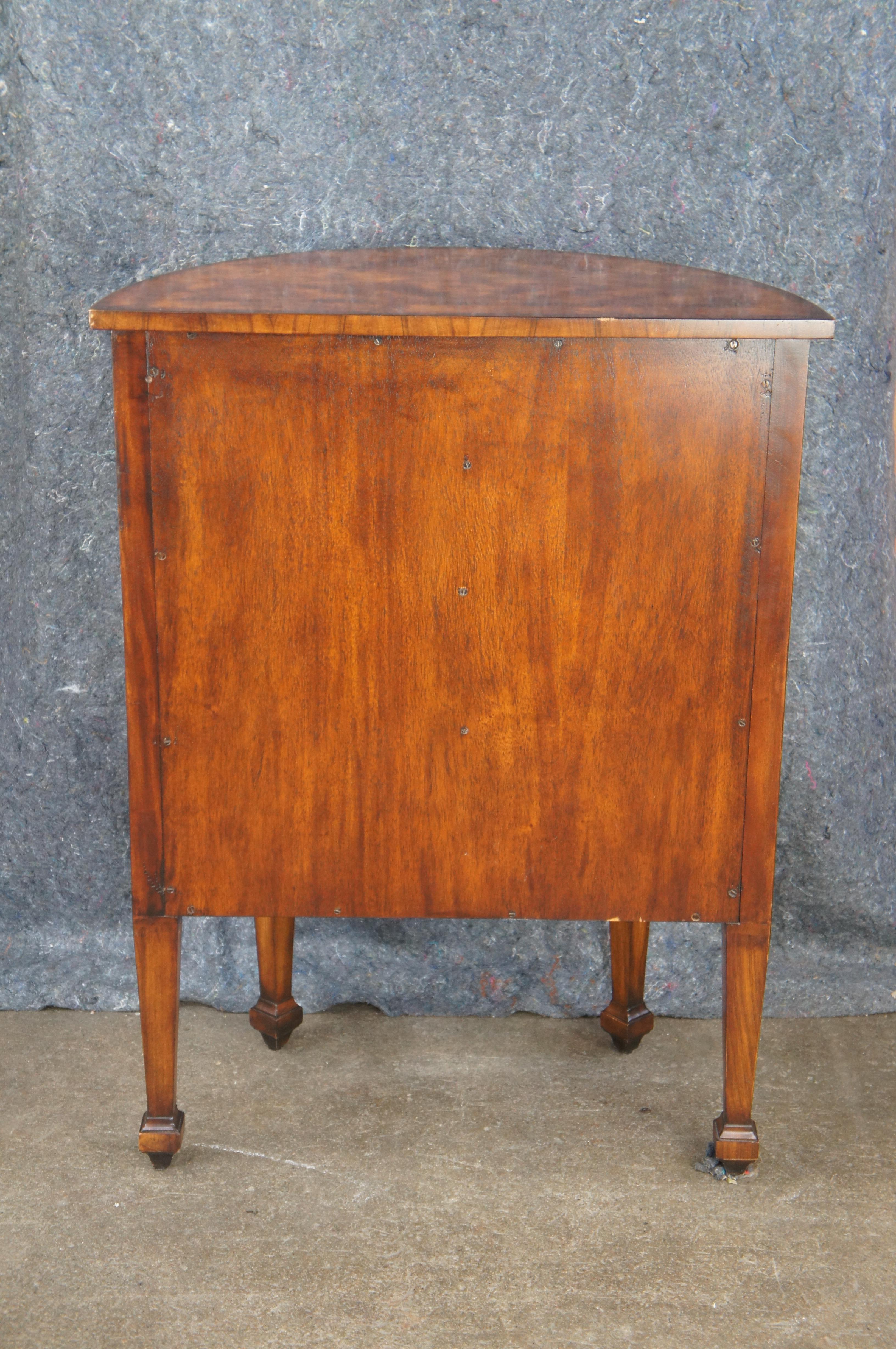 Theodore Alexander Regency Style Demilune Mahogany Commode Console Table Chest For Sale 8
