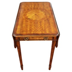Theodore Alexander Replica Collection Sheraton Satinwood Inlaid Pembroke Table