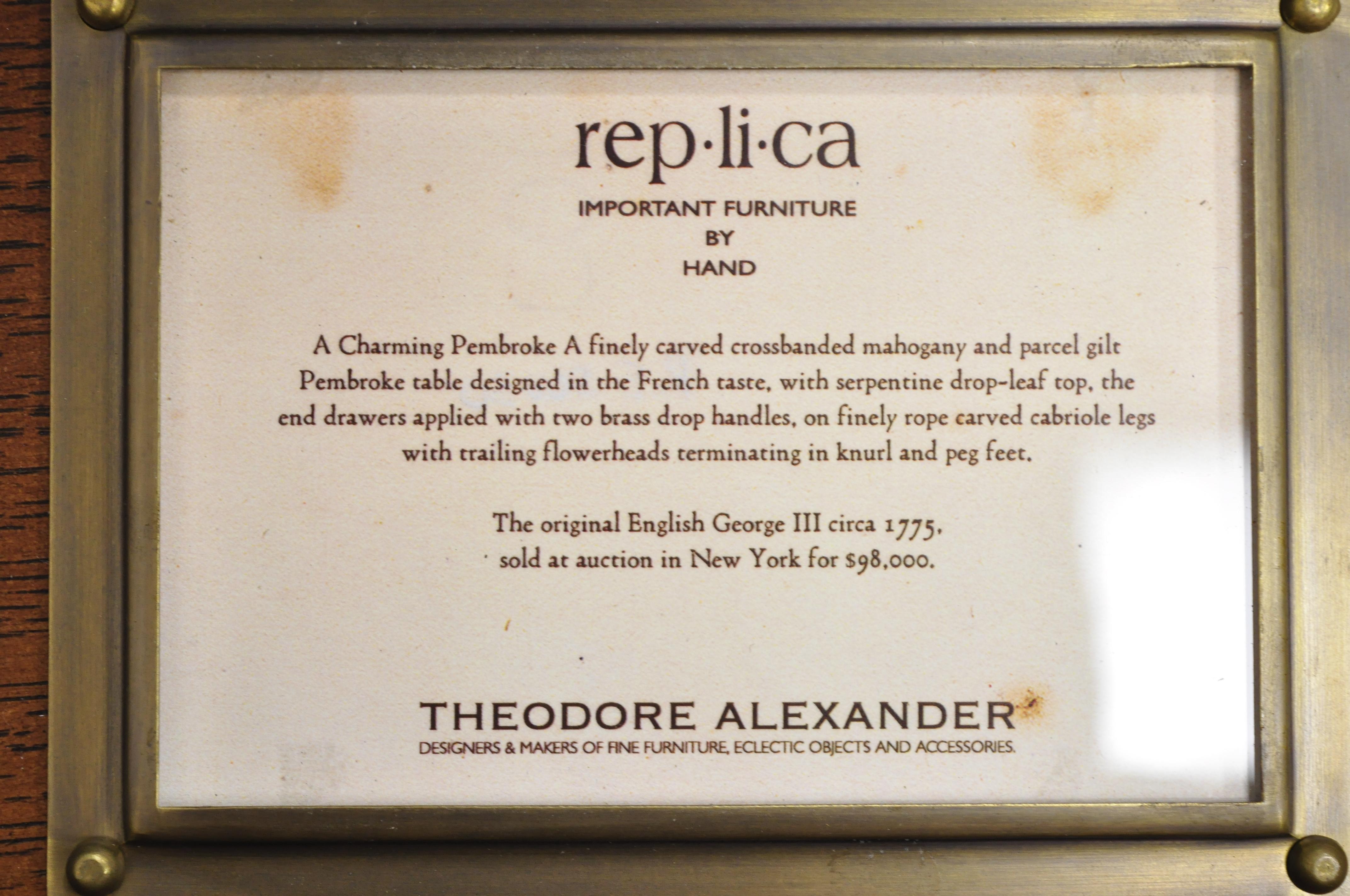 Theodore Alexander Replica English George III Pembroke Drop-Leaf Table For Sale 4
