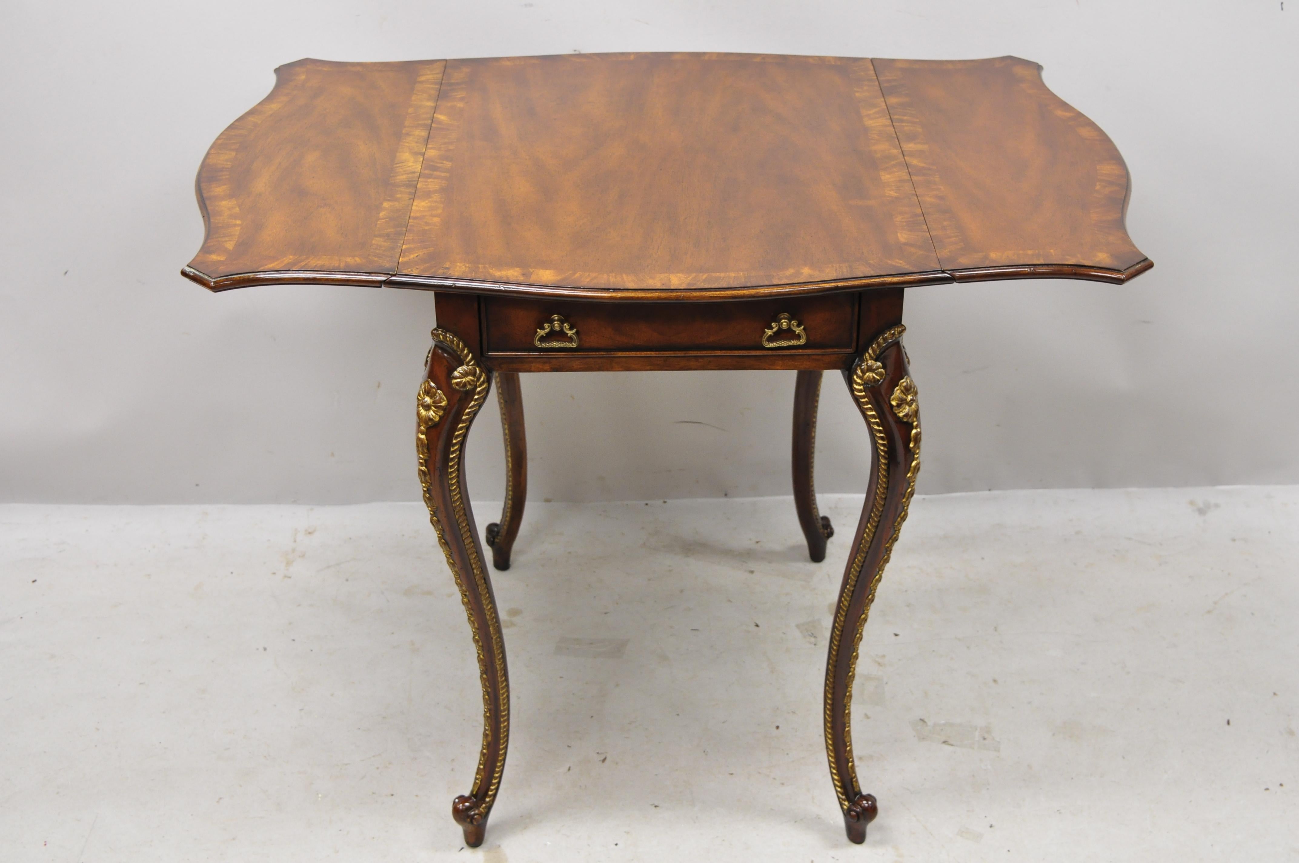 Mahogany Theodore Alexander Replica English George III Pembroke Drop-Leaf Table For Sale