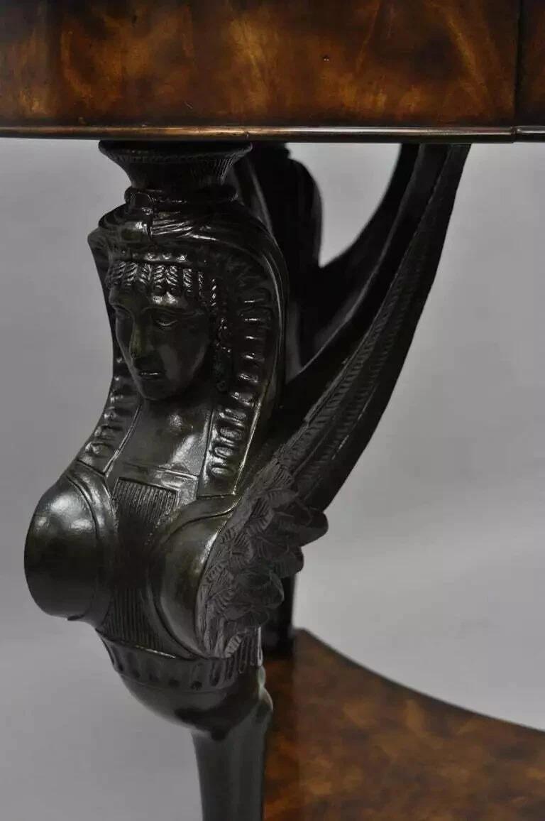 Unknown Theodore Alexander Replica Sphinx Monopodiae Round Egyptian Revival Center Table For Sale