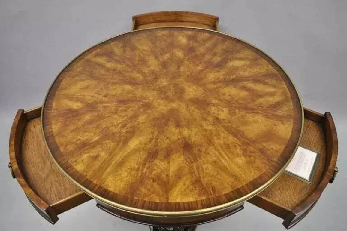 20th Century Theodore Alexander Replica Sphinx Monopodiae Round Egyptian Revival Center Table For Sale