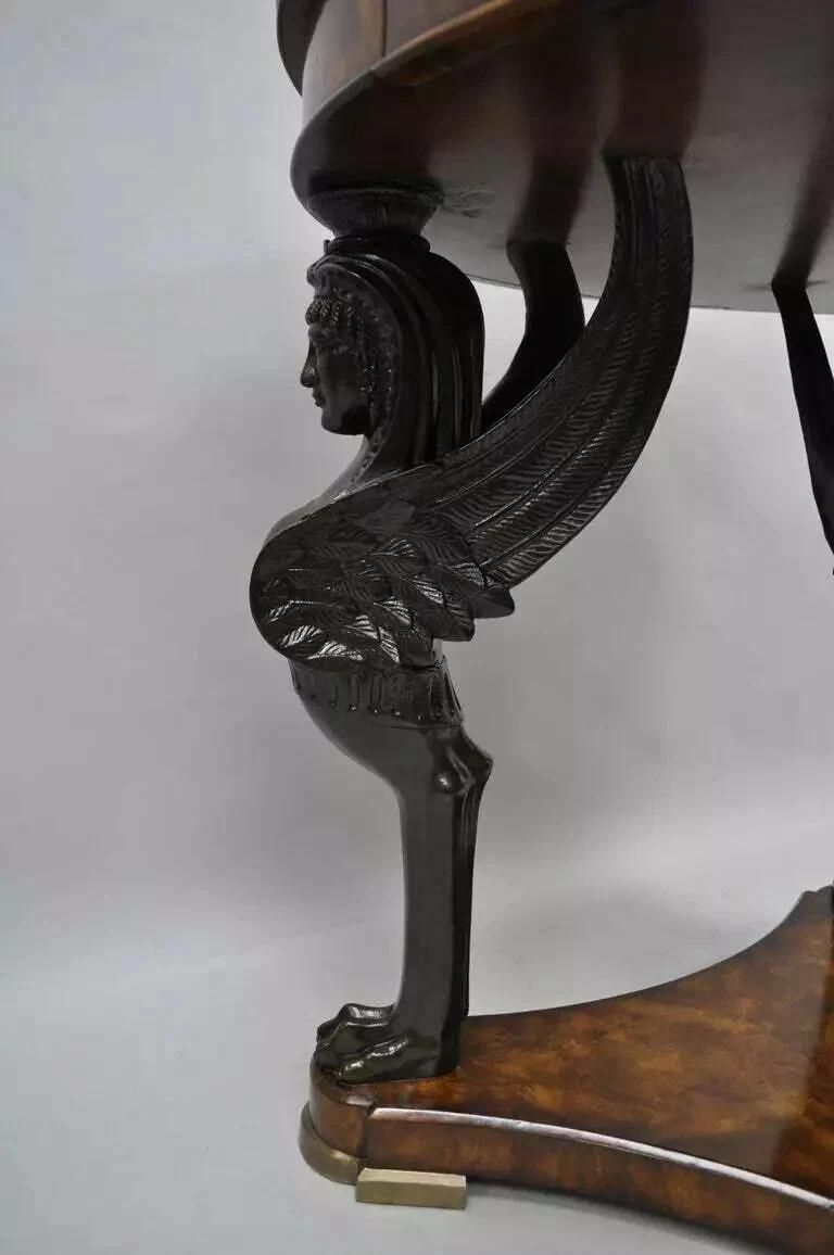 Theodore Alexander Replica Sphinx Monopodiae Round Egyptian Revival Center Table For Sale 2