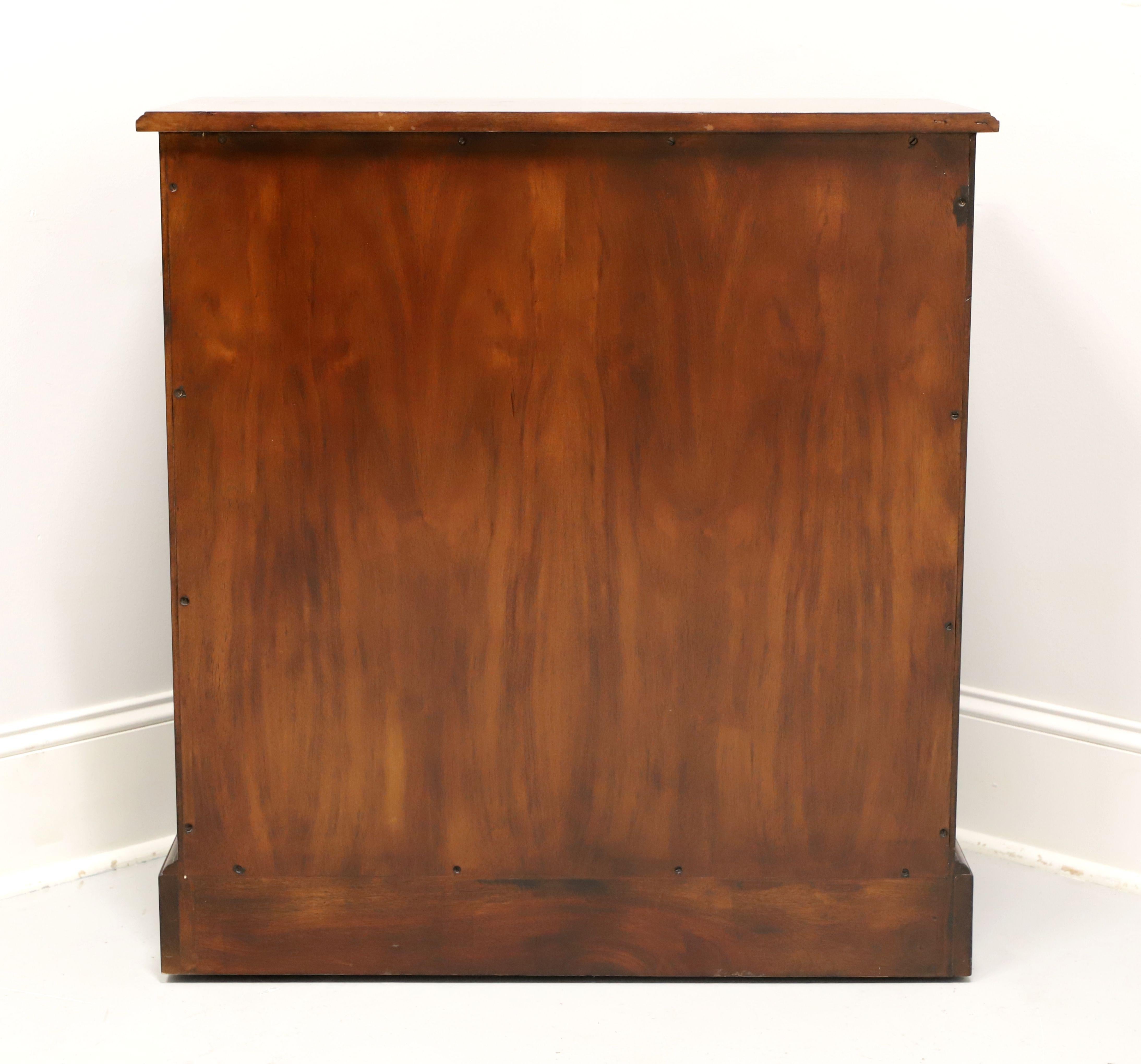 THEODORE ALEXANDER Rep•li•ca Burl Walnut Chippendale Bowfront Bachelor Chest In Good Condition For Sale In Charlotte, NC