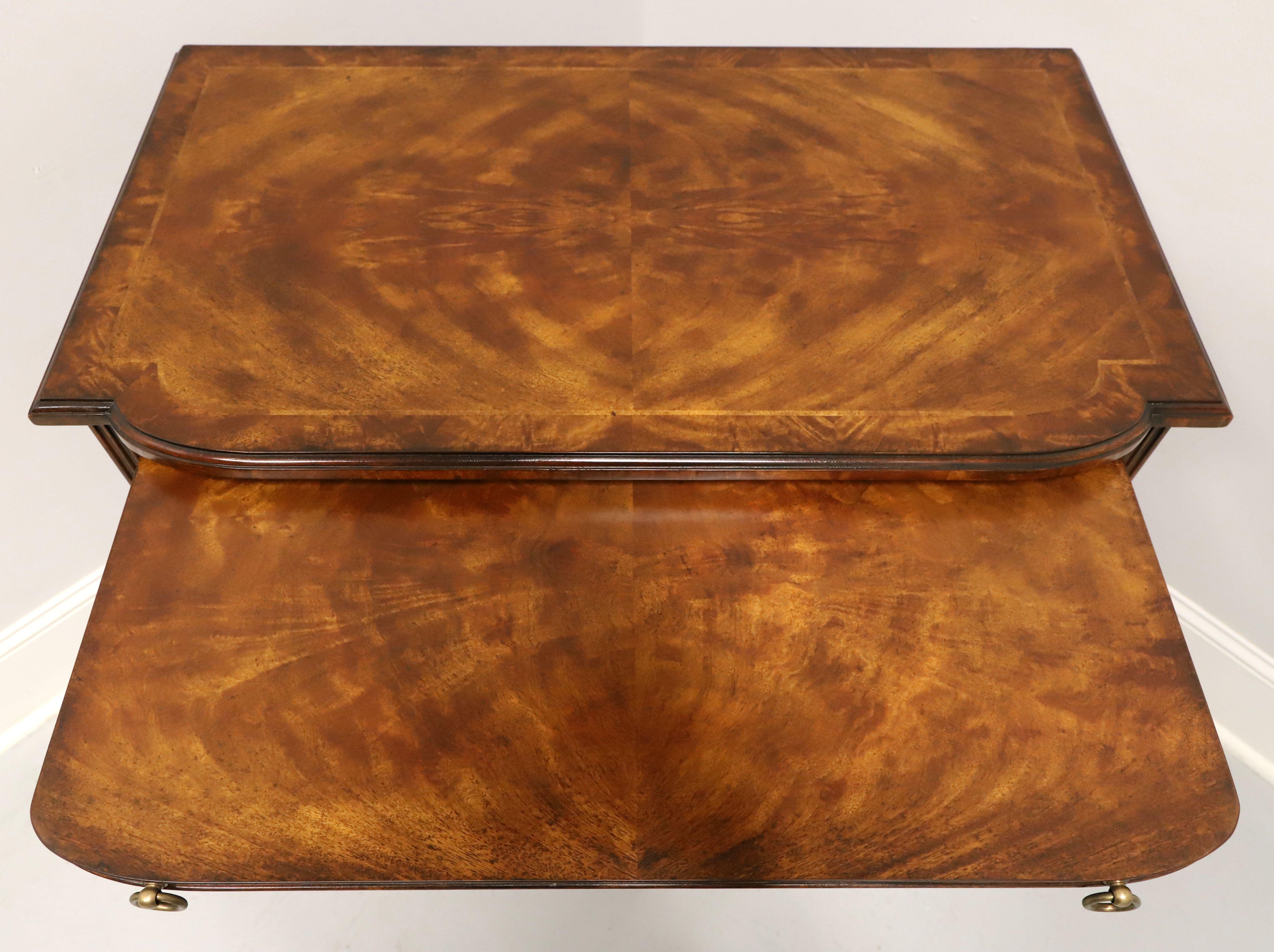 Brass THEODORE ALEXANDER Rep•li•ca Burl Walnut Chippendale Bowfront Bachelor Chest For Sale