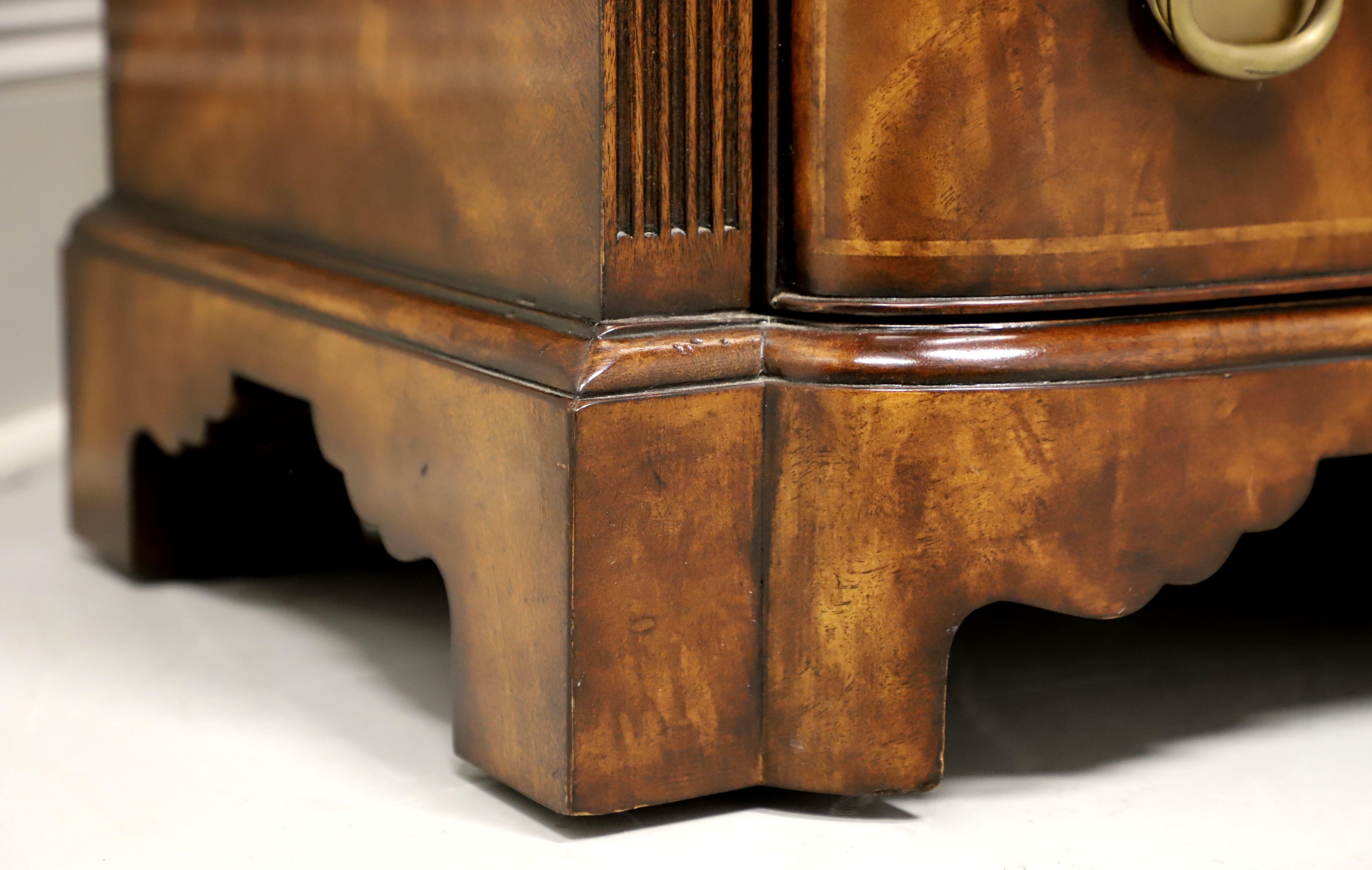 THEODORE ALEXANDER Rep•li•ca Burl Walnut Chippendale Bowfront Bachelor Chest For Sale 2