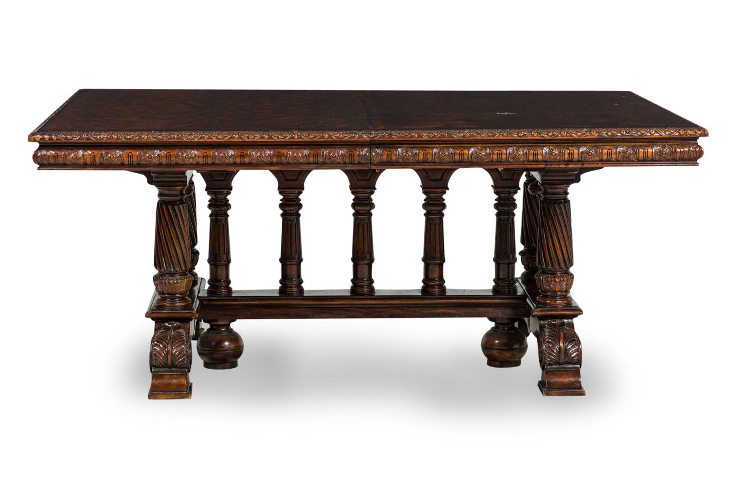 Theodore Alexander Revival Style Extendable Mahogany Dining / Conference Table in vendita