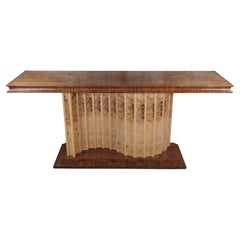Used Theodore Alexander Rosewood Olive Burl Serpentine Entry Console Sofa Side Table 