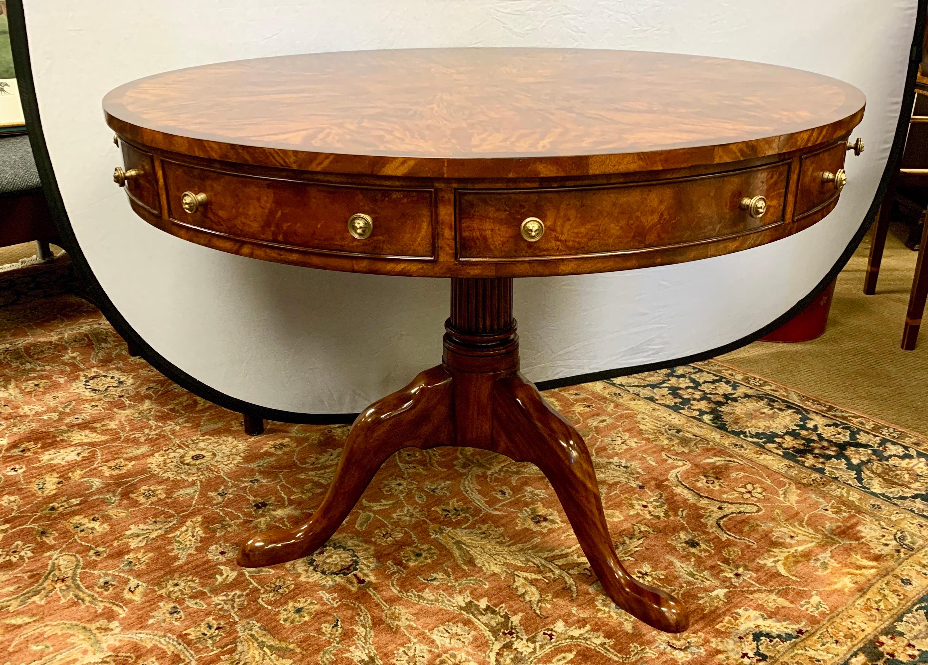 Theodore Alexander Signed Althorp Mahogany Round Center, Game or Dining Table 2