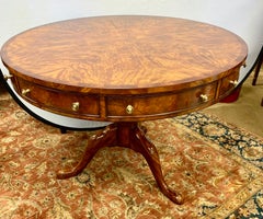 Theodore Alexander Signed Althorp Mahogany Round Center, Game or Dining Table