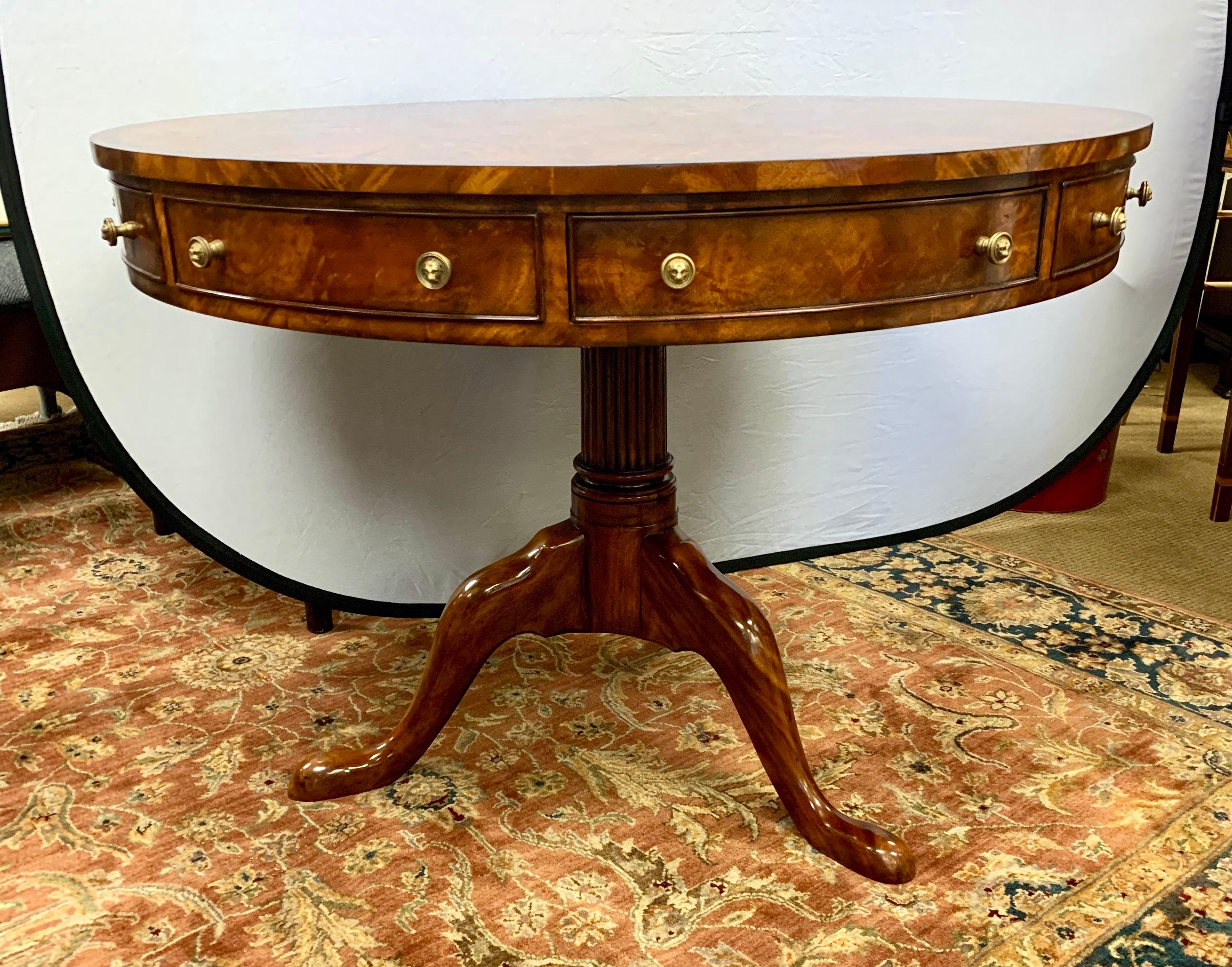 Contemporary Theodore Alexander Signed Althorp Mahogany Round Center, Game or Dining Table