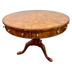 Used Theodore Alexander Signed Althorp Mahogany Round Center, Game or Dining Table