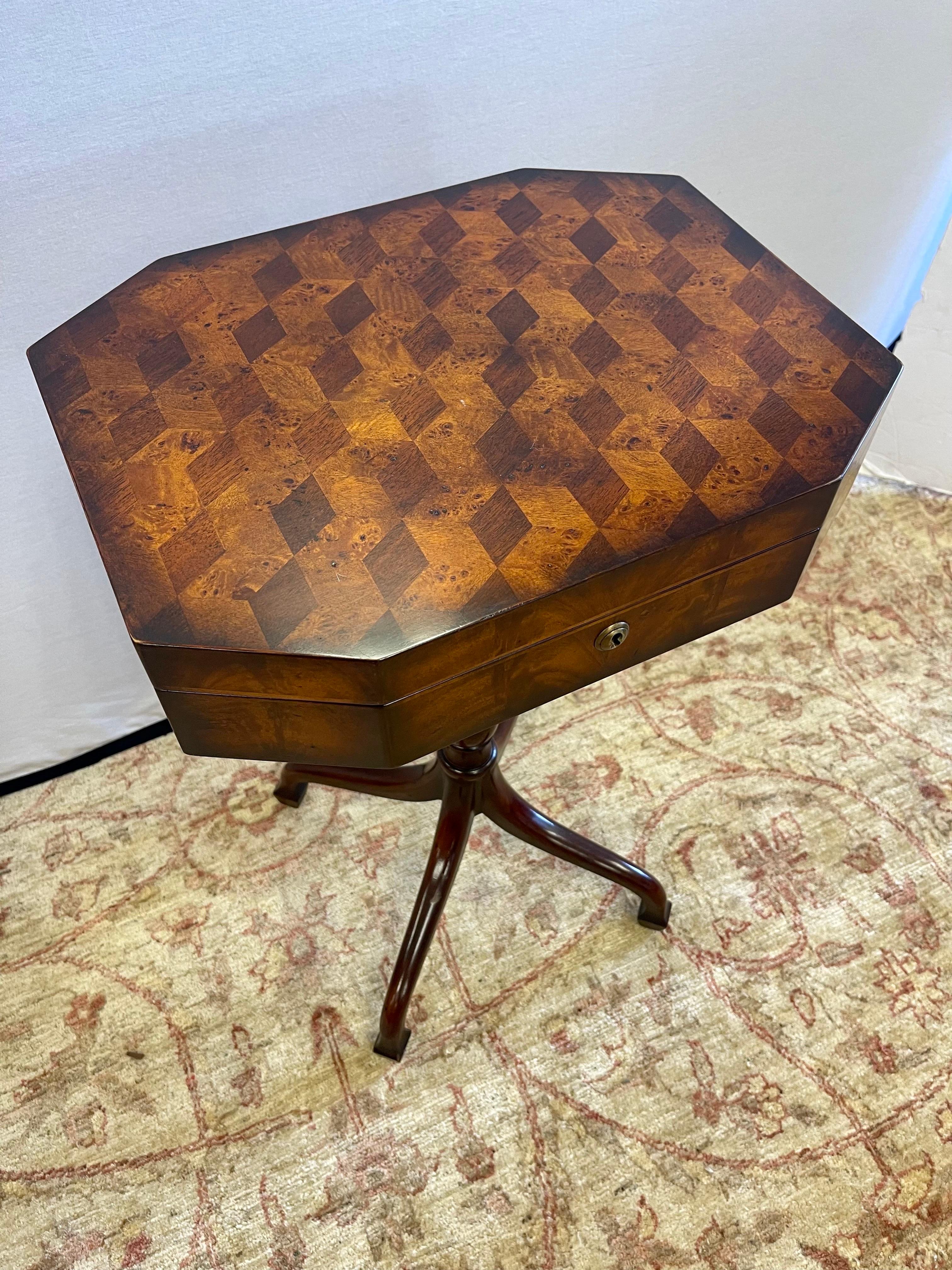 Theodore Alexander Signed Althorp Parquetry Work Box Writing Desk Table 4
